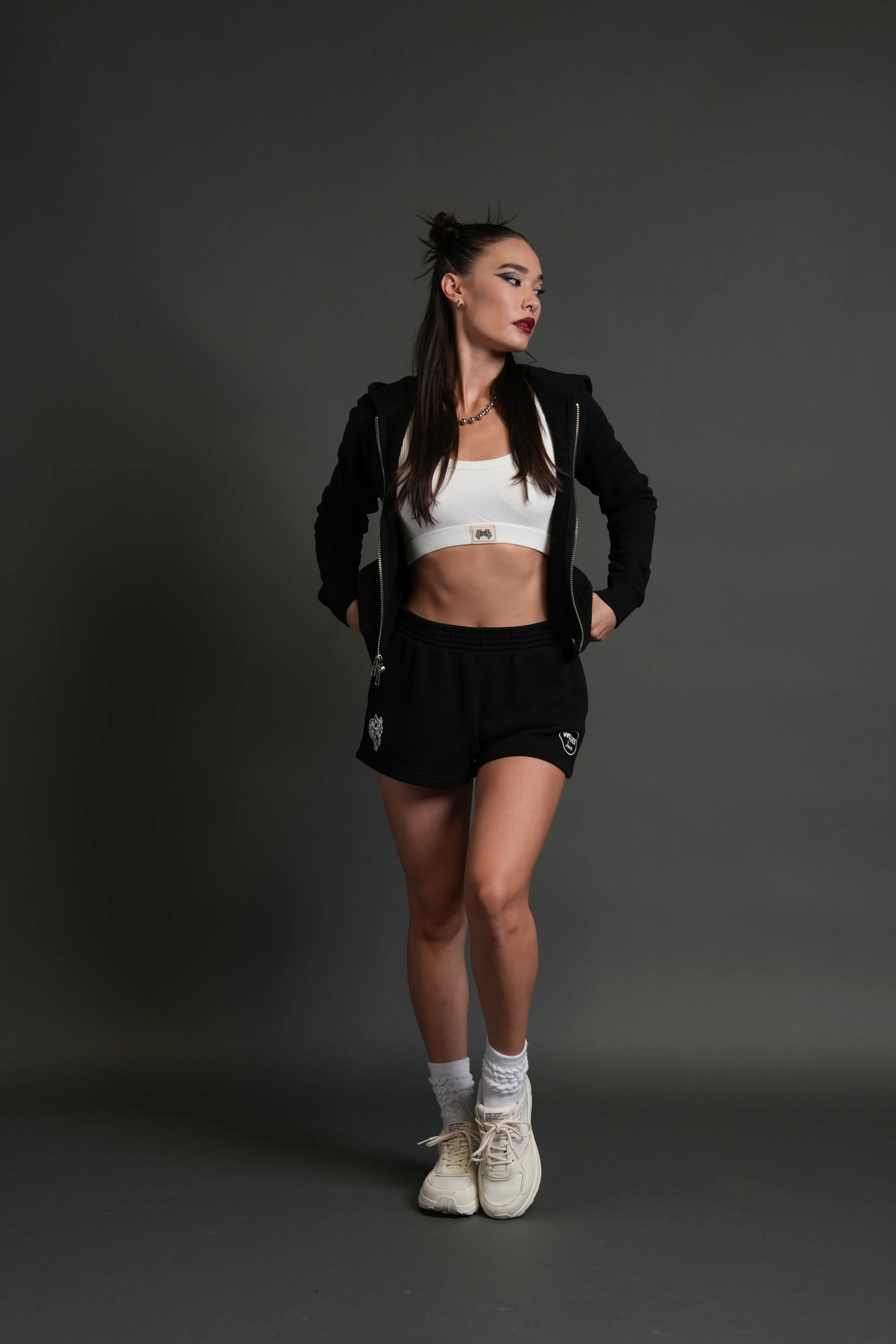 Our Time "Iris" Zip Up She Hoodie in Black - Image 8