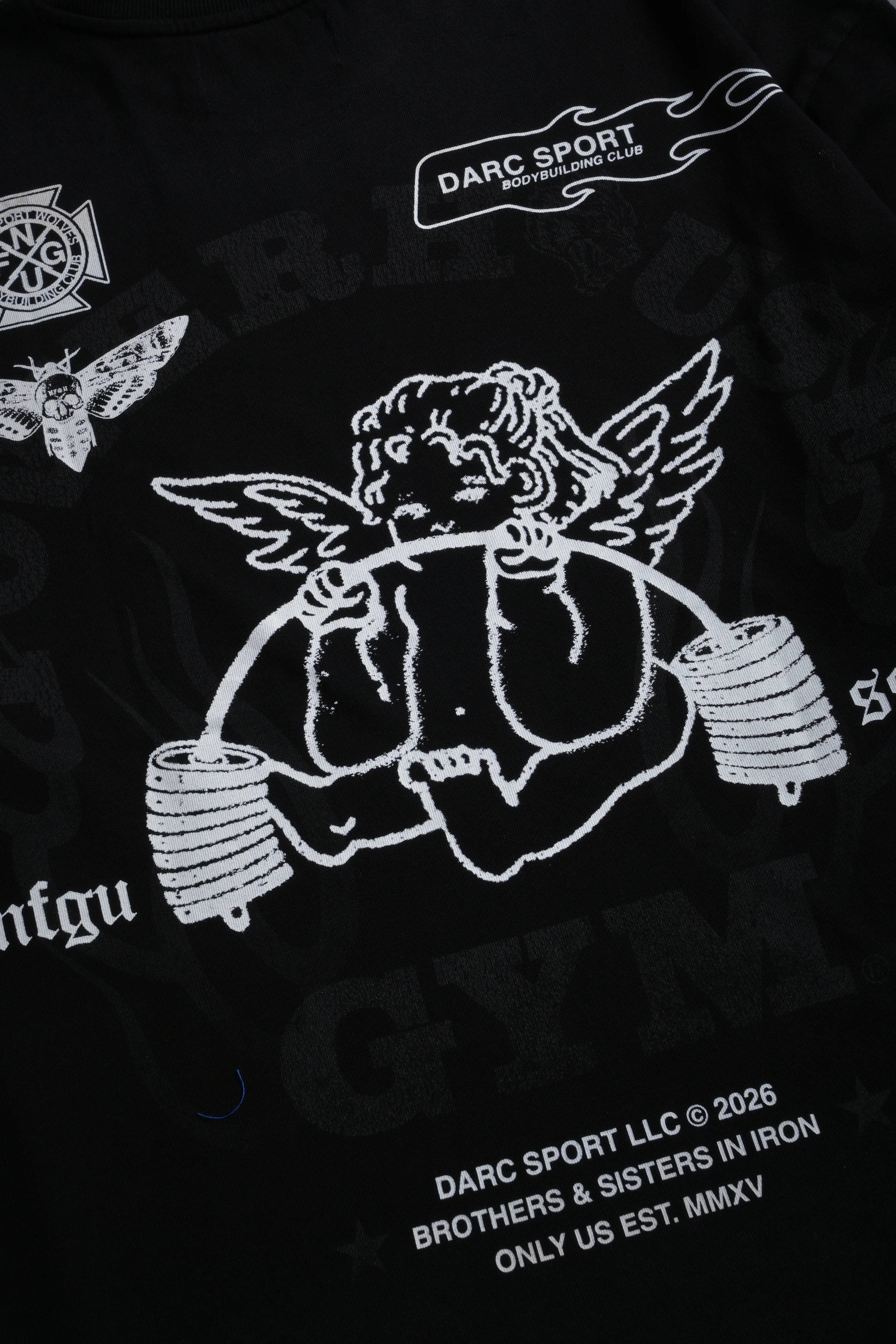 Powerhouse of the Cherub Unisex Premium Oversized Tee in Black Drift Wash - Image 11