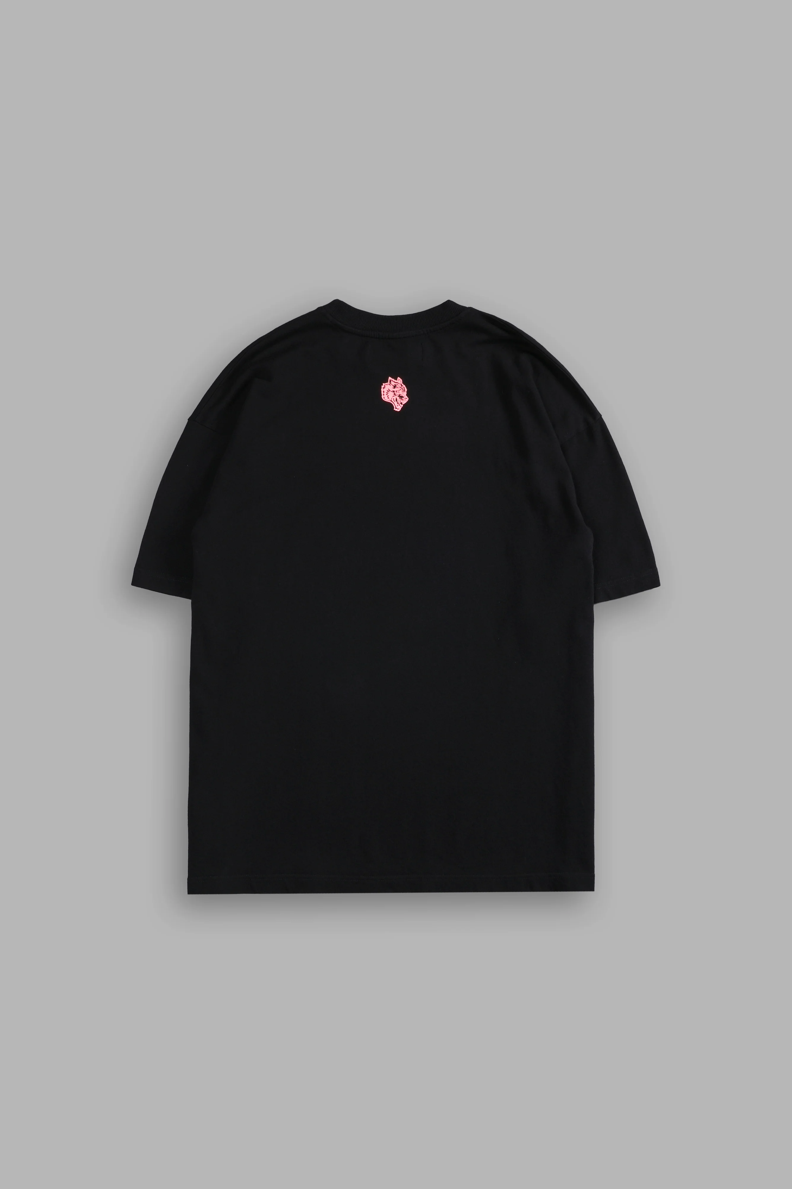 Powerhouse Of The Wolves V2"Premium" Oversized Tee in Black/Neon Pink - Image 3