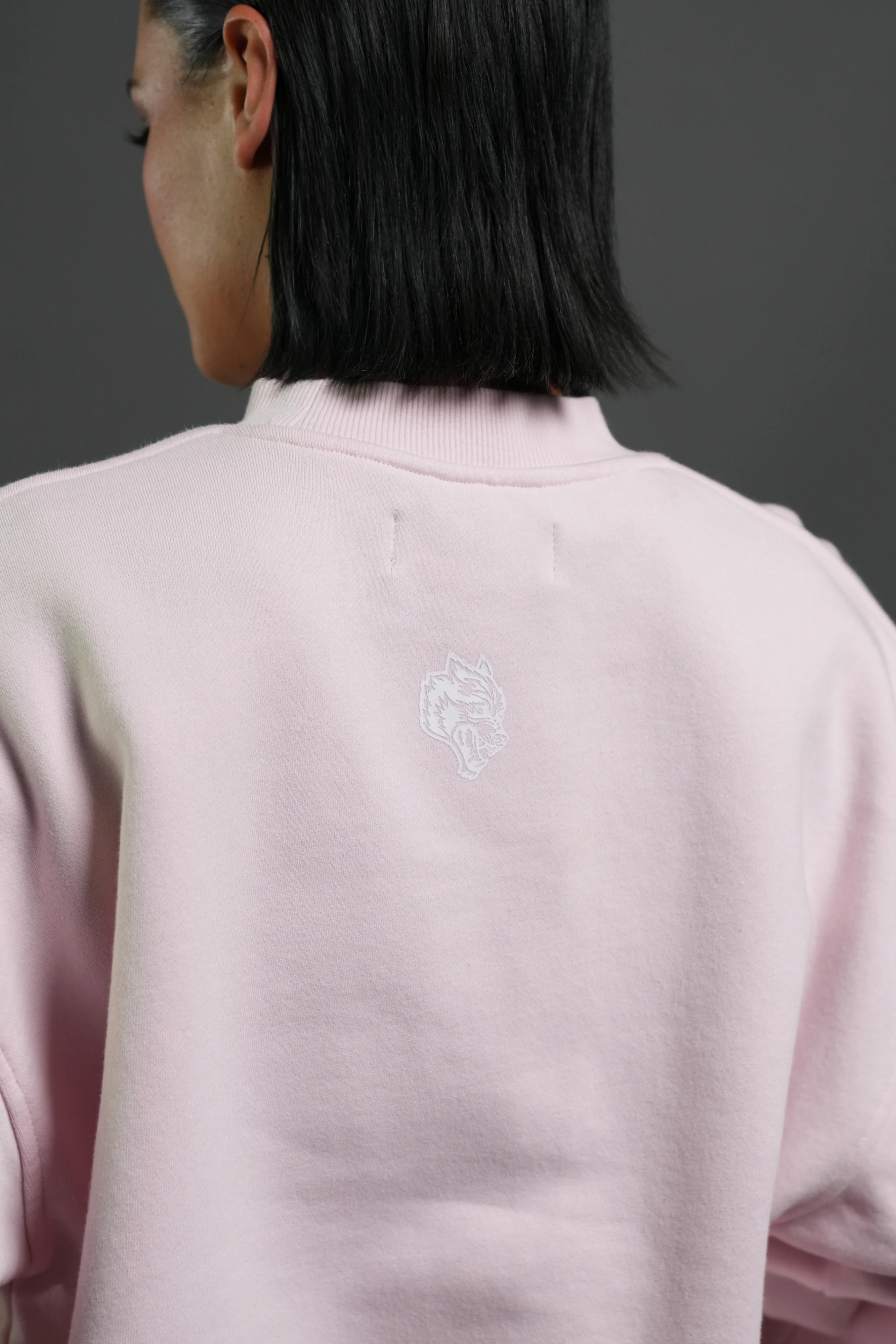 Pyramid Wolves Applique London Crewneck in Blush Pink - Image 6