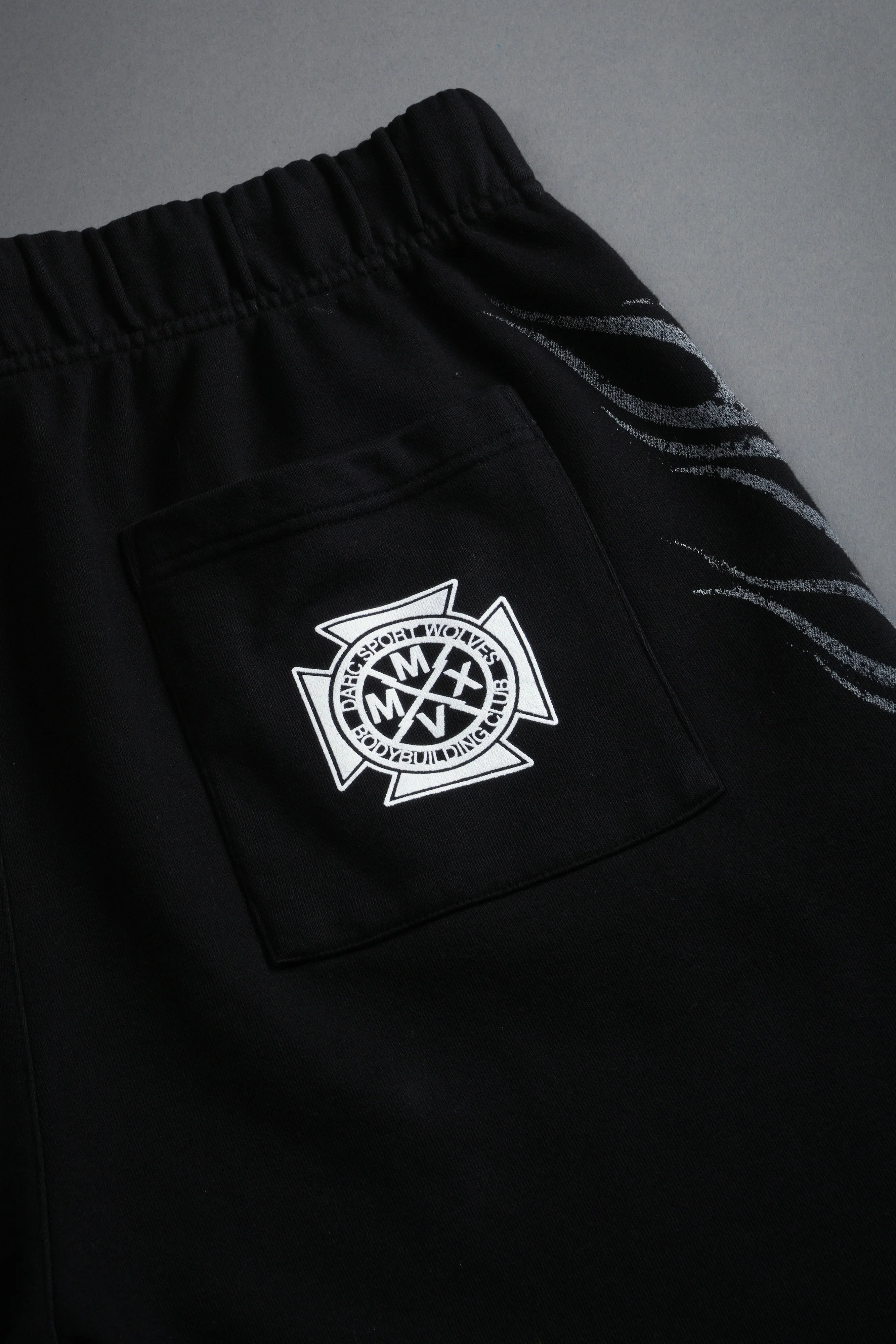 Race Inferno Grunge Oversized Raw Hem Post Lounge Sweat Shorts in Black - Image 6