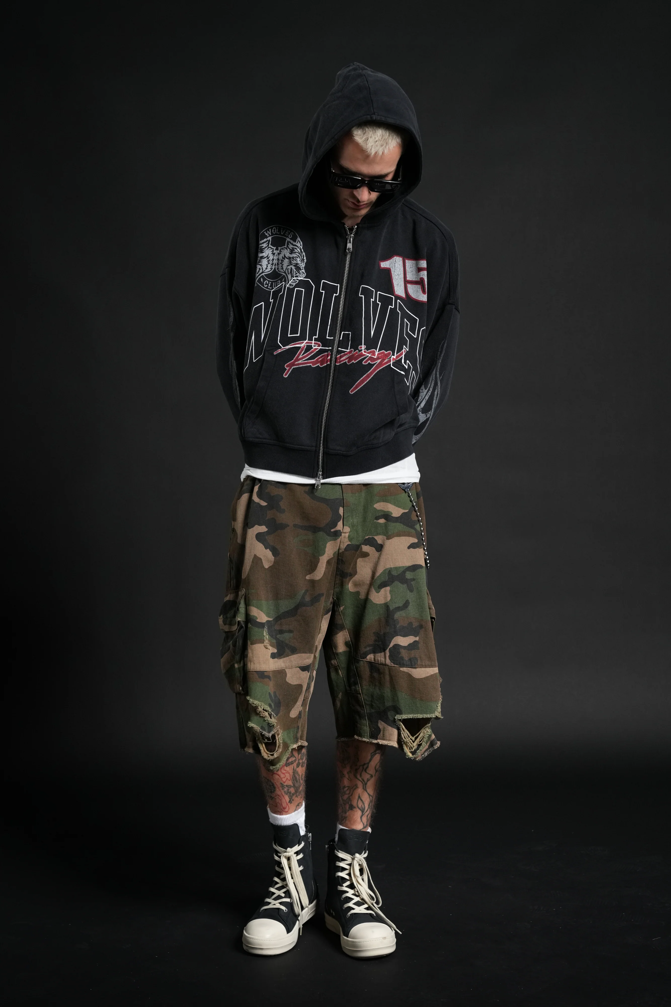 Race Inferno Vex Double Zip Hoodie in Black - Image 6