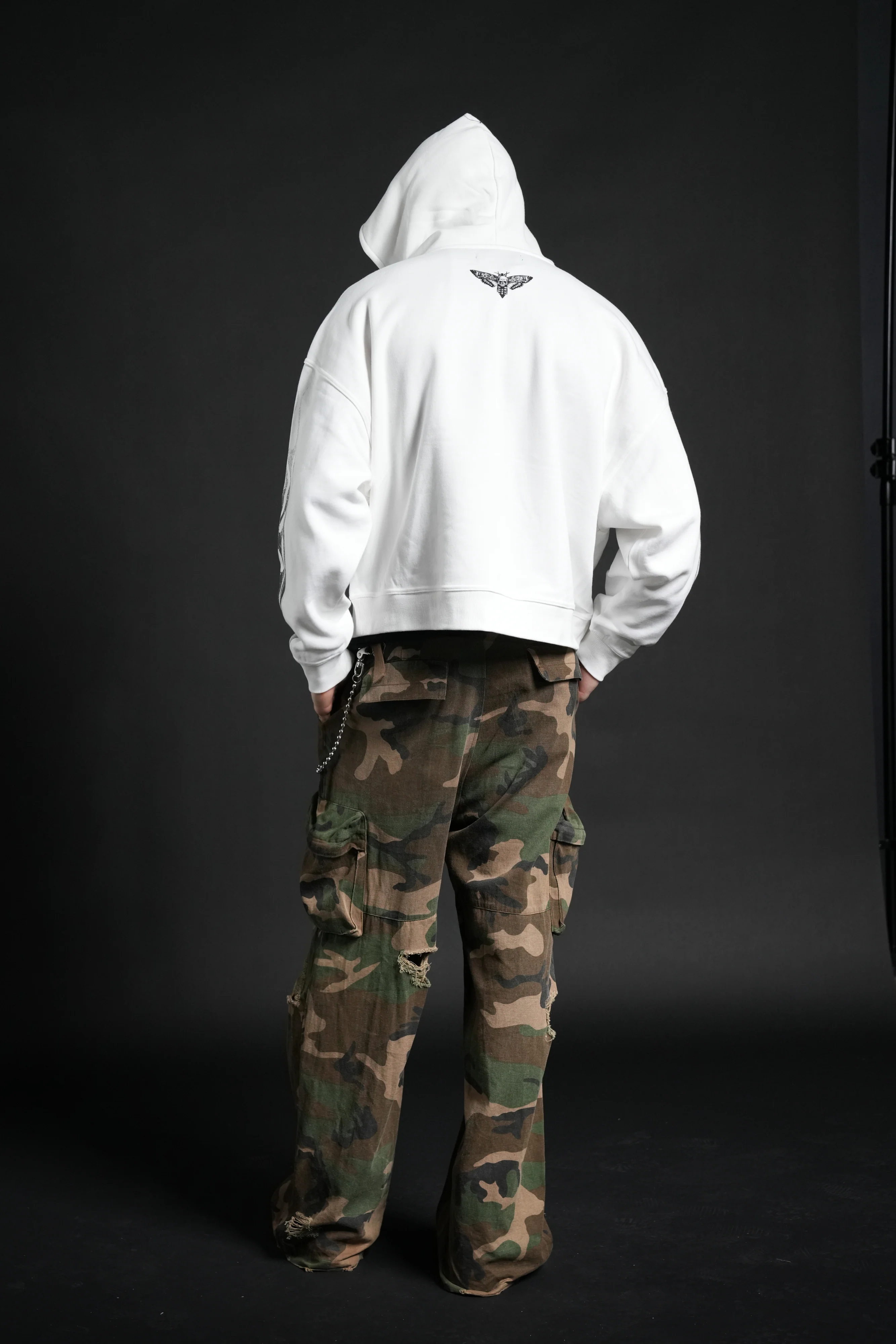 Race Inferno Vex Double Zip Hoodie in Cream - Image 7
