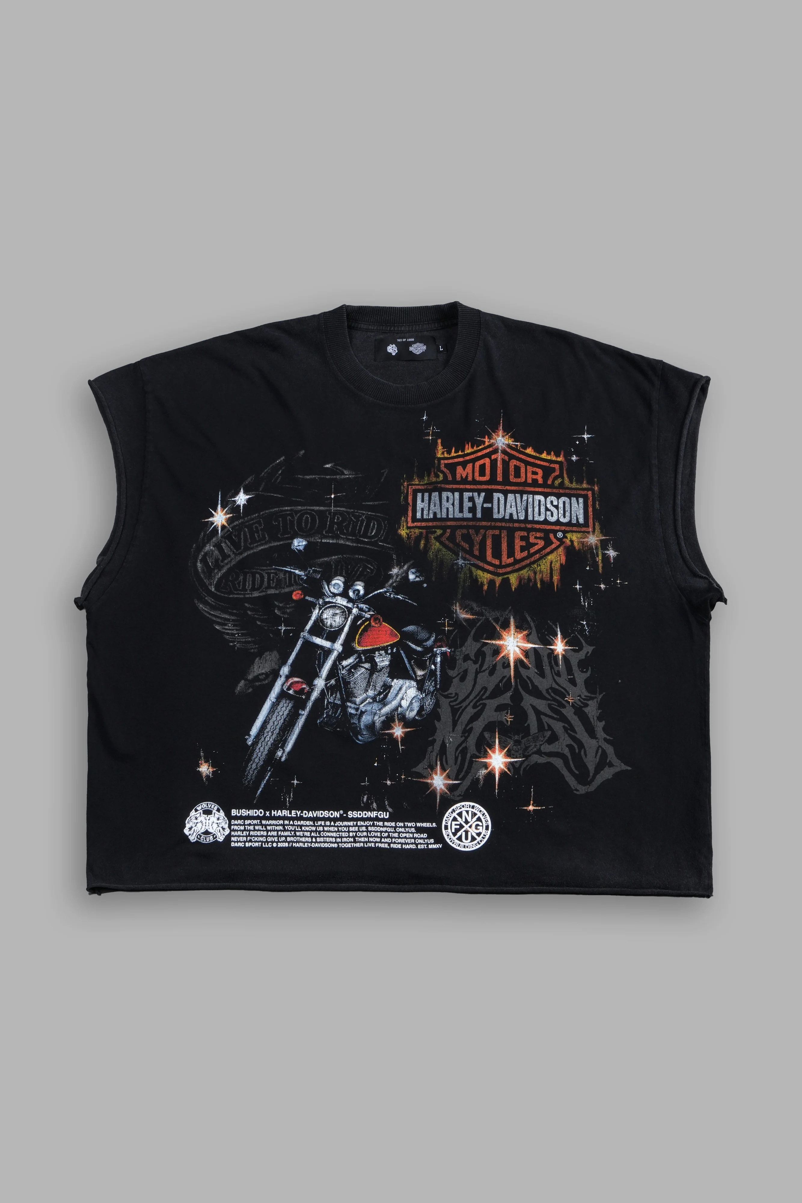 Real Steel Grunge Mid Length Raw Hem Cap Sleeve Tee in Washed Black