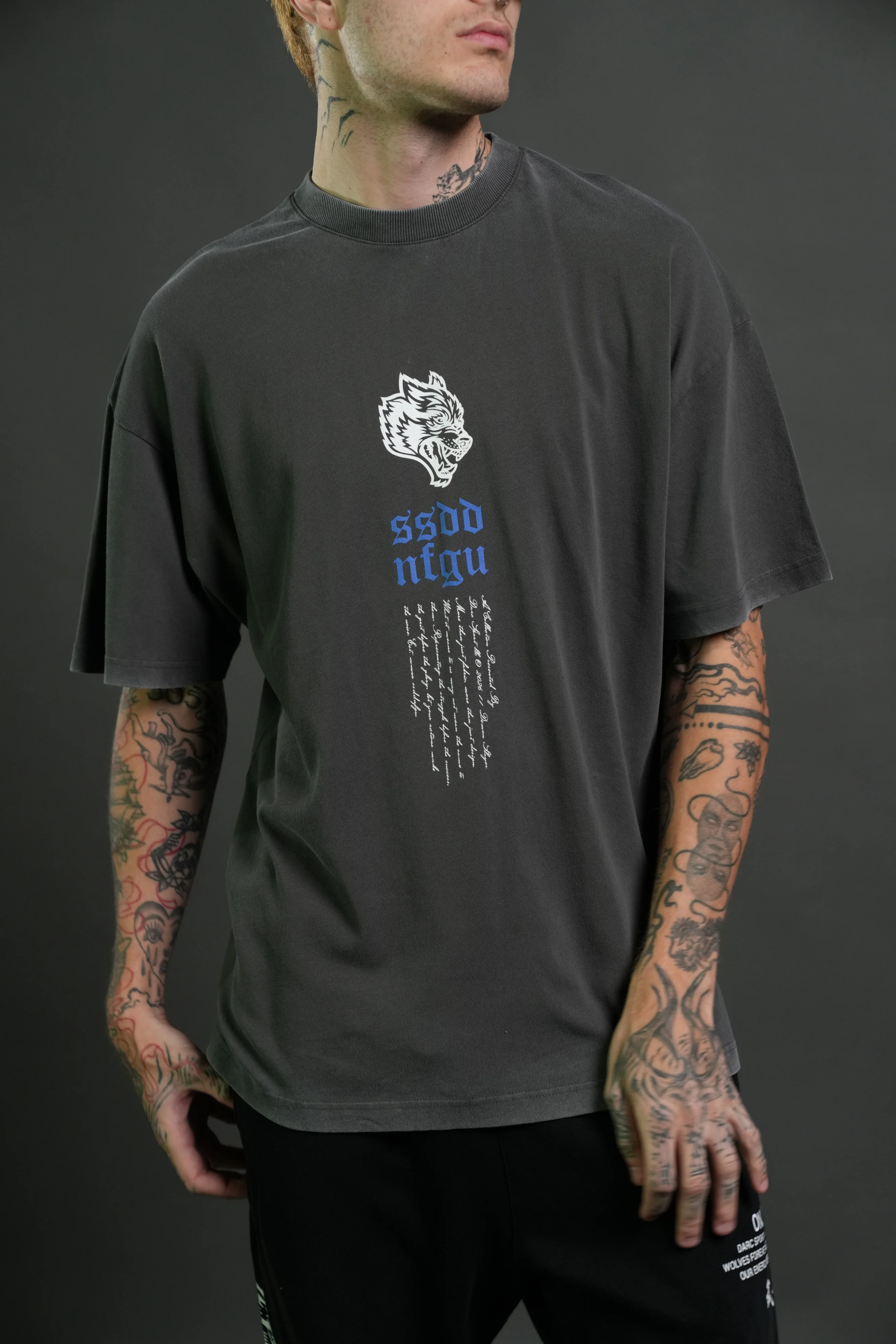 Relentless Premium Oversized Tee in Wolf Gray - Image 7