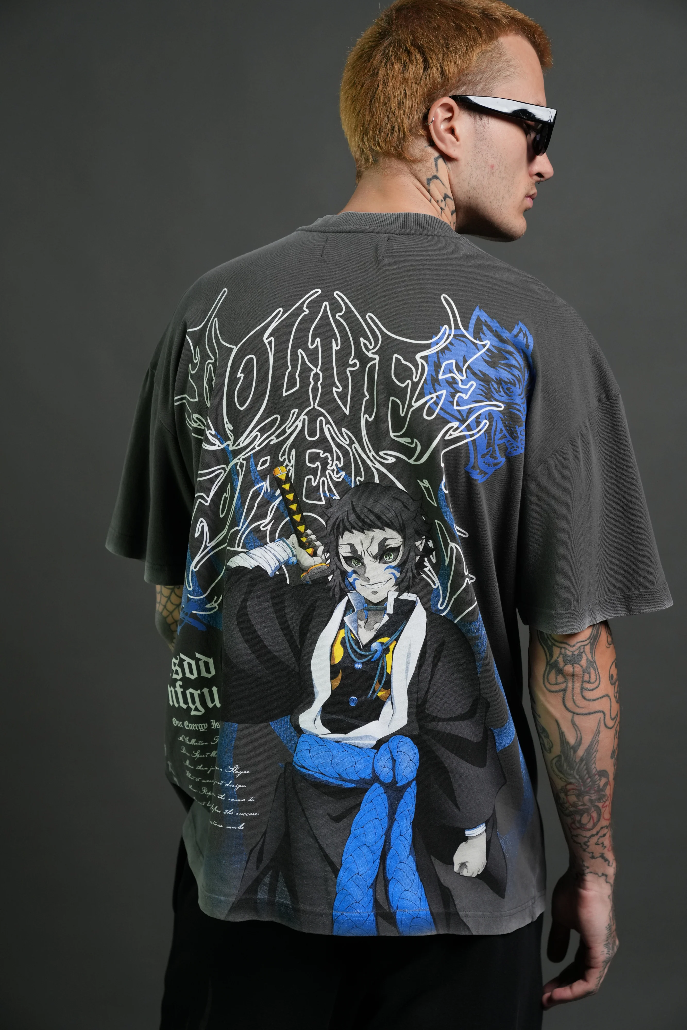 Relentless Premium Oversized Tee in Wolf Gray - Image 8
