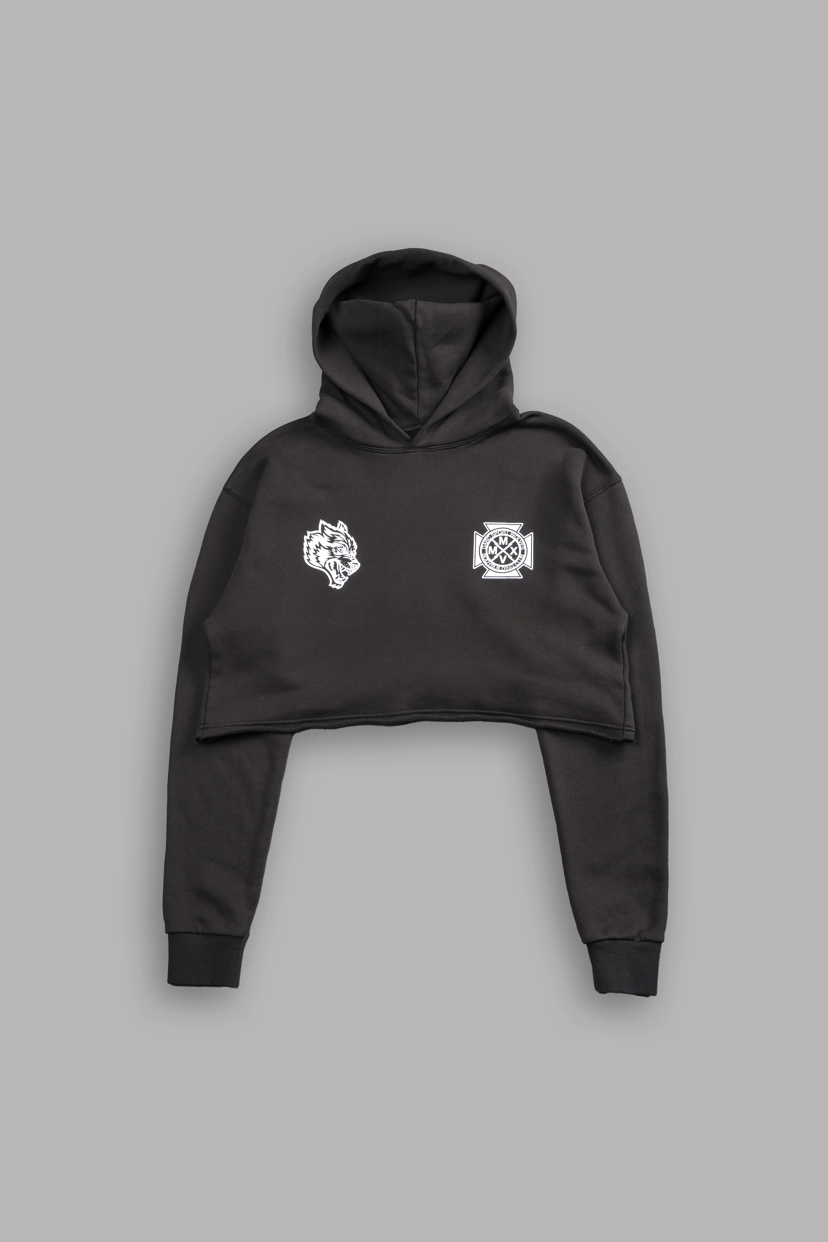 Ride The Lightning "Wyoming" (Cropped) Hoodie in Wolf Gray - Image 2