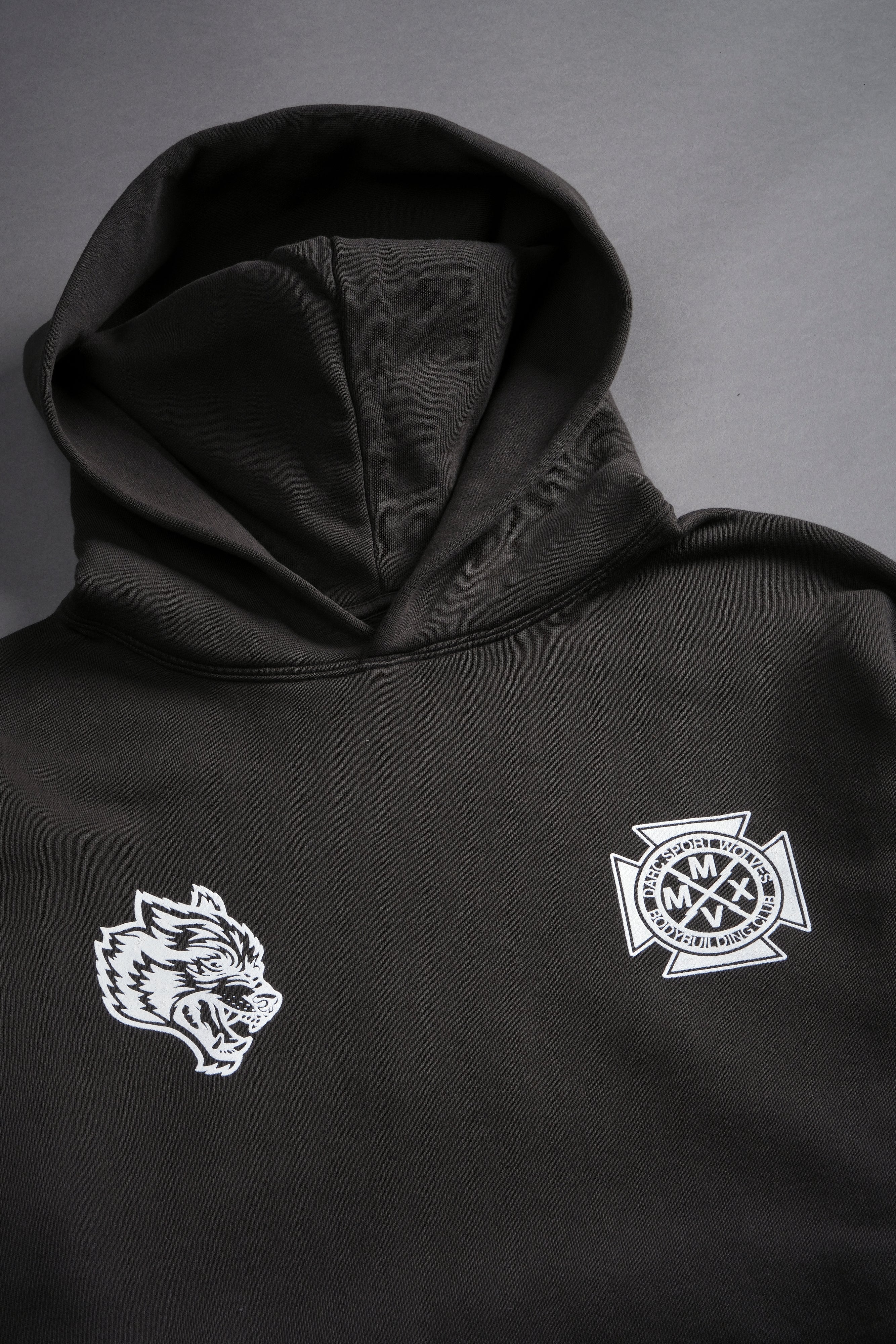 Ride The Lightning "Wyoming" (Cropped) Hoodie in Wolf Gray - Image 4
