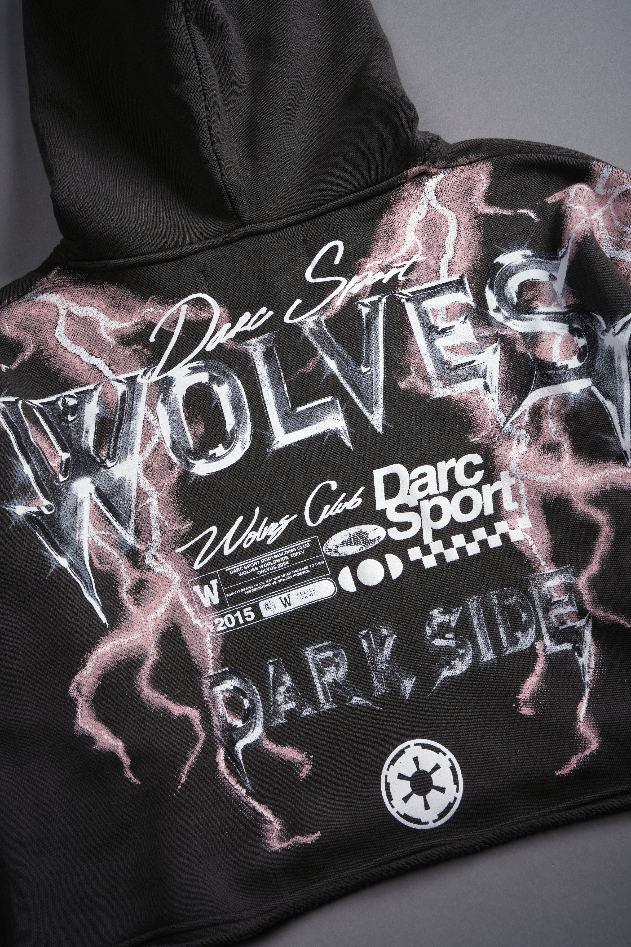 Ride The Lightning "Wyoming" (Cropped) Hoodie in Wolf Gray - Image 5