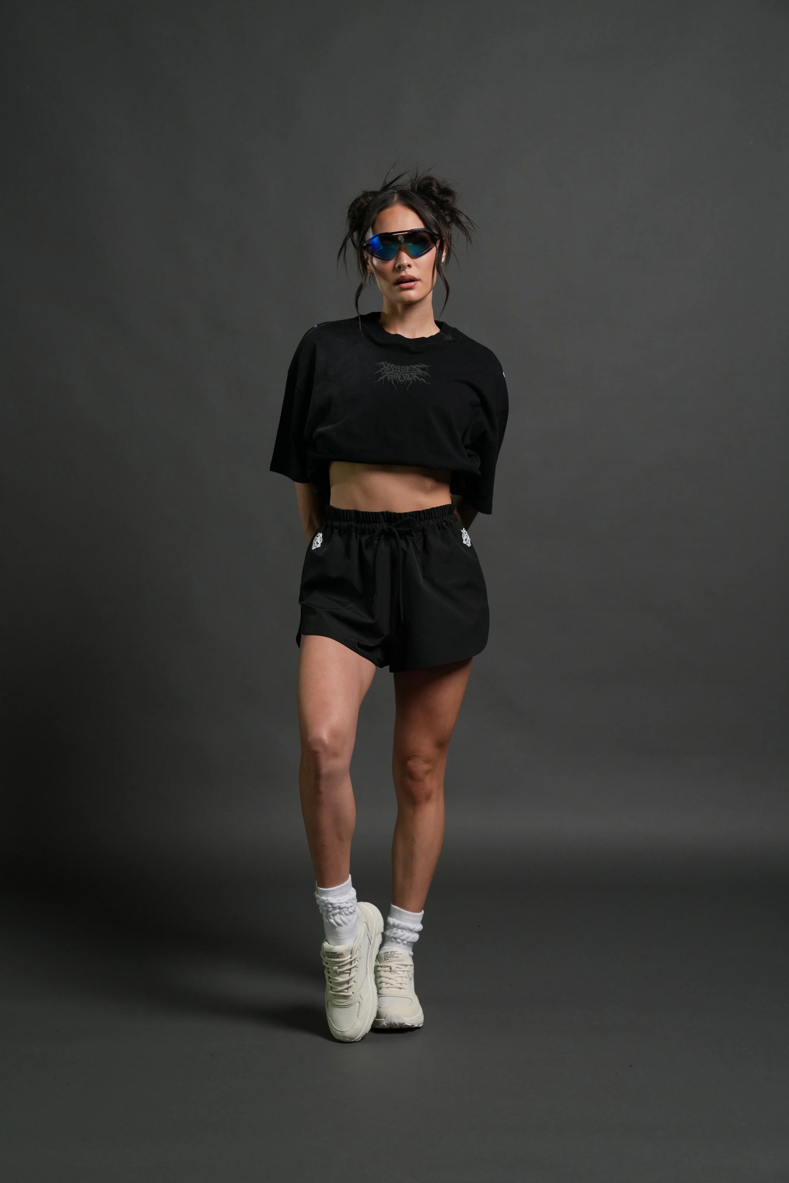 Rise of Beru Grunge Mid-Length Raw Hem Tee in Black Sun Fade - Image 11