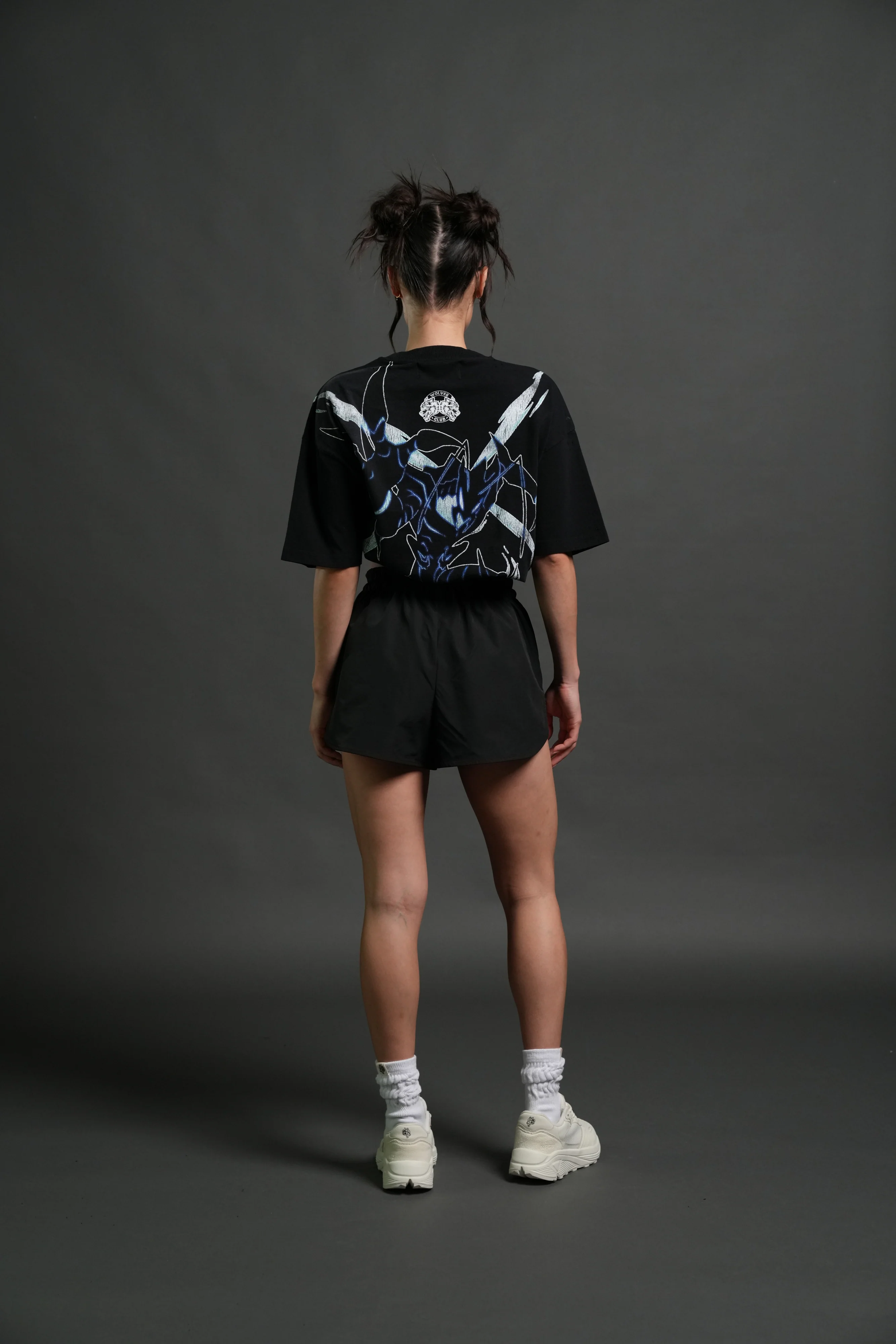 Rise of Beru Grunge Mid-Length Raw Hem Tee in Black Sun Fade - Image 12