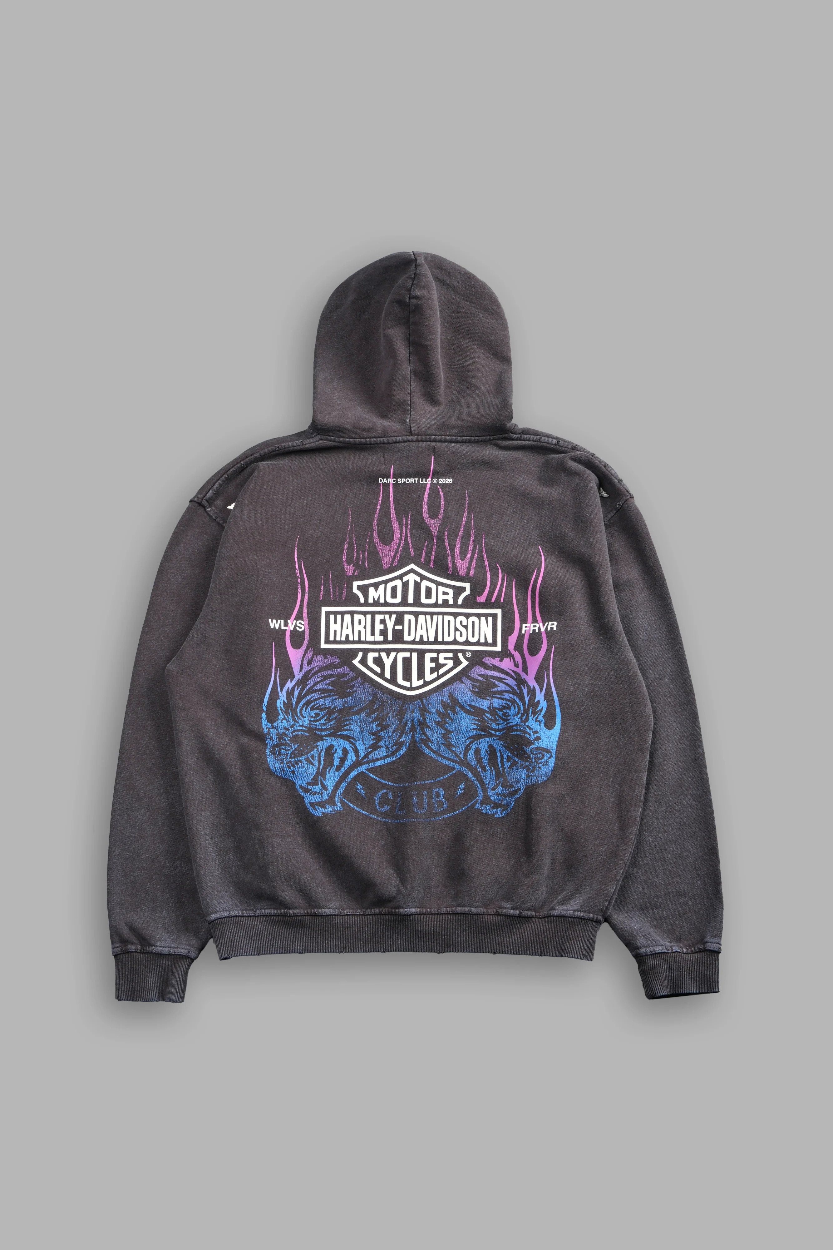 Rising Sun Grunge Moatis Hoodie in Darc Brown