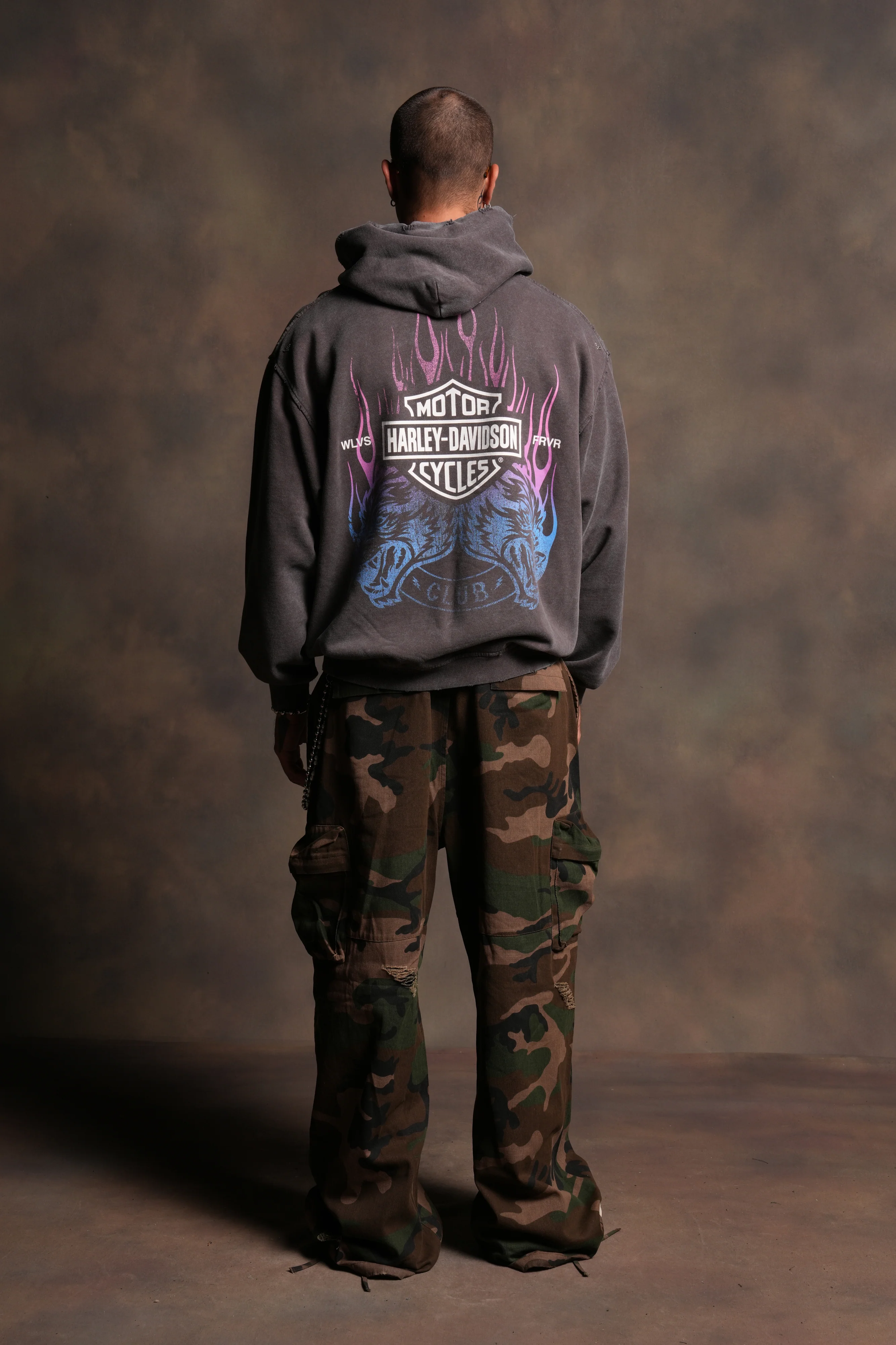 Rising Sun Grunge Moatis Hoodie in Darc Brown - Image 6