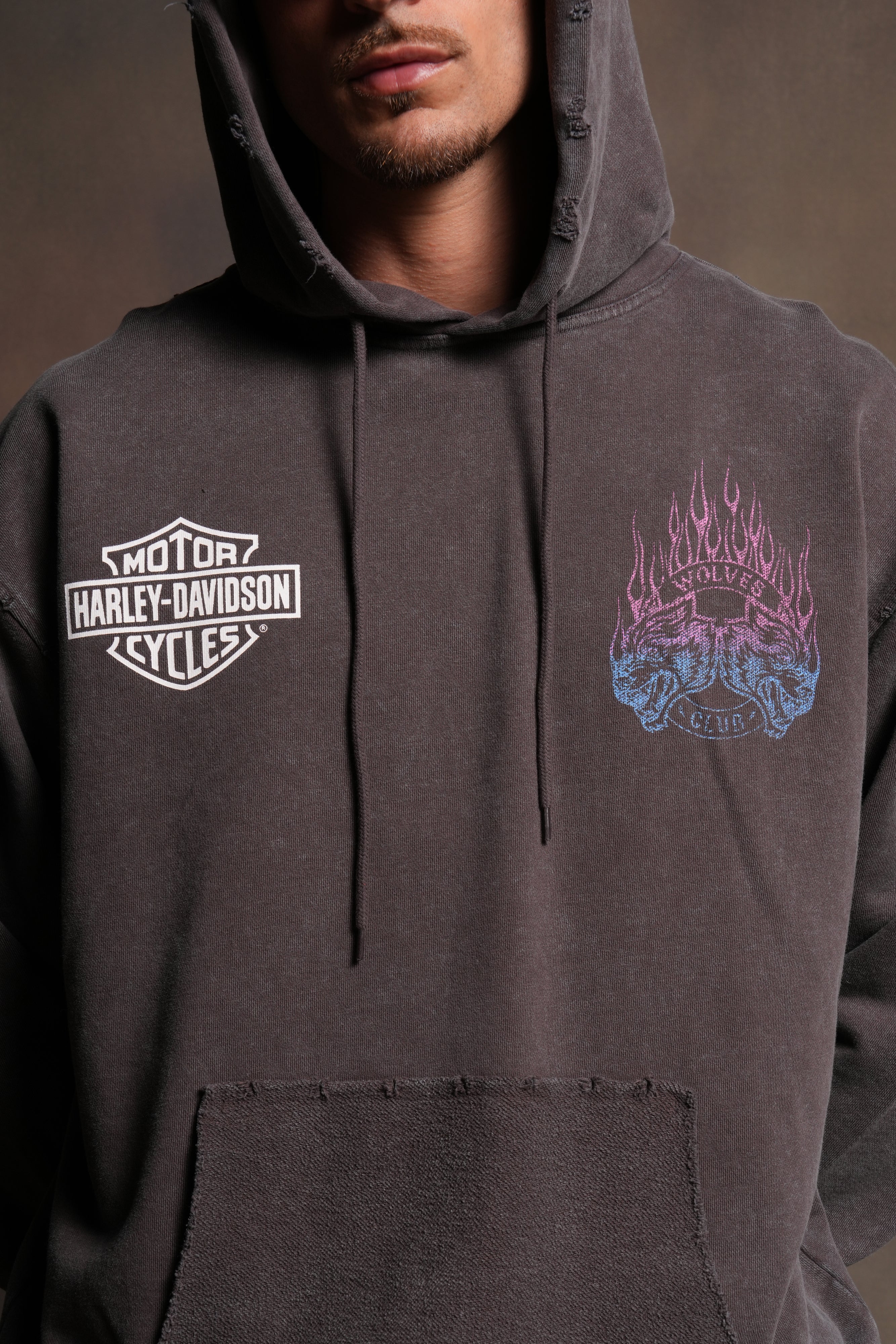 Rising Sun Grunge Moatis Hoodie in Darc Brown - Image 7
