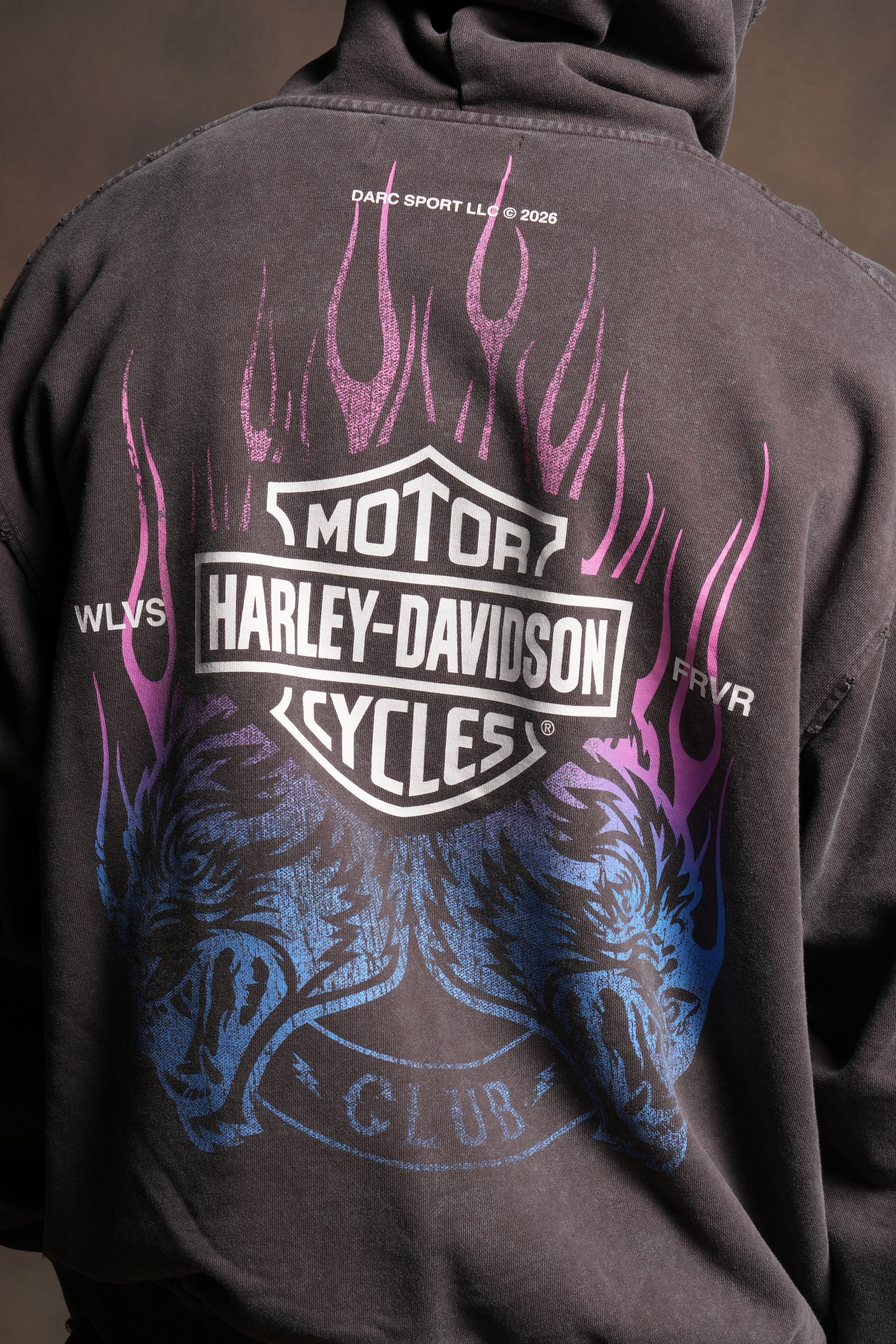Rising Sun Grunge Moatis Hoodie in Darc Brown - Image 8