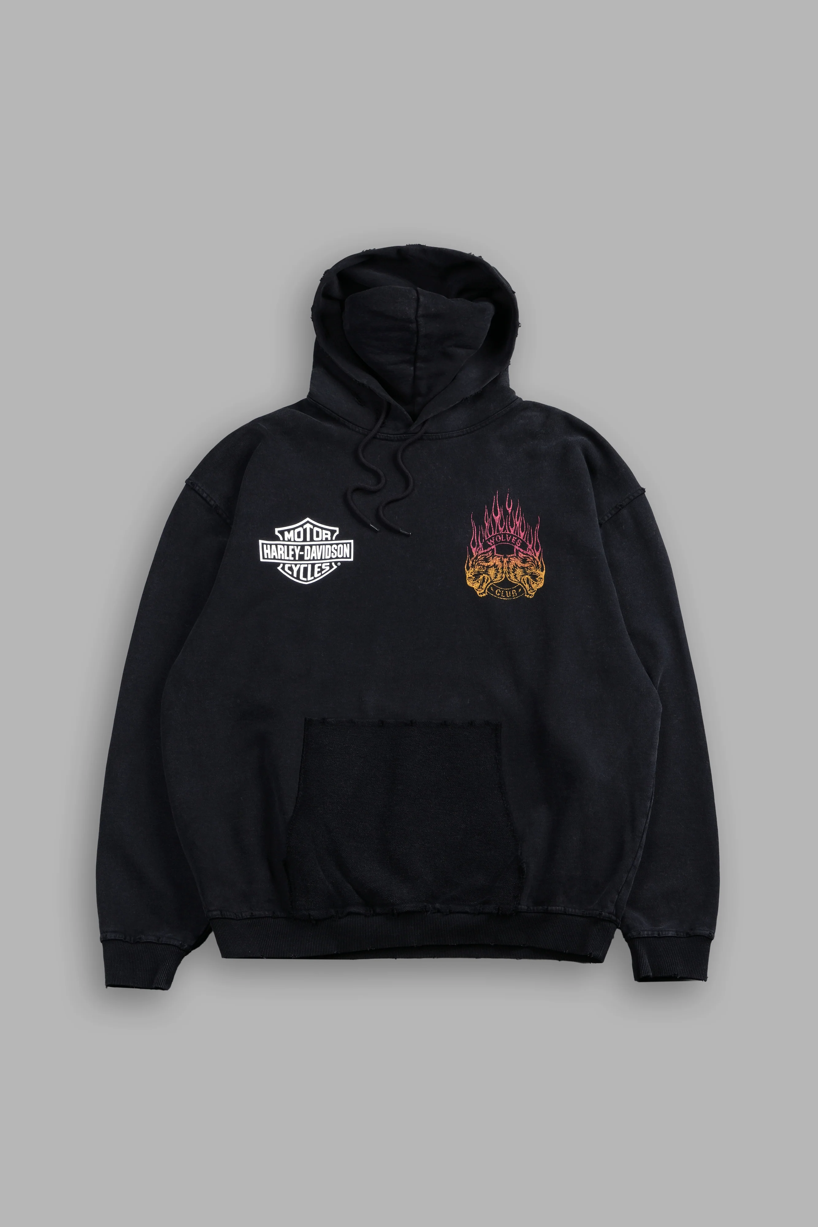 Rising Sun Grunge Moatis Hoodie in Washed Black - Image 3