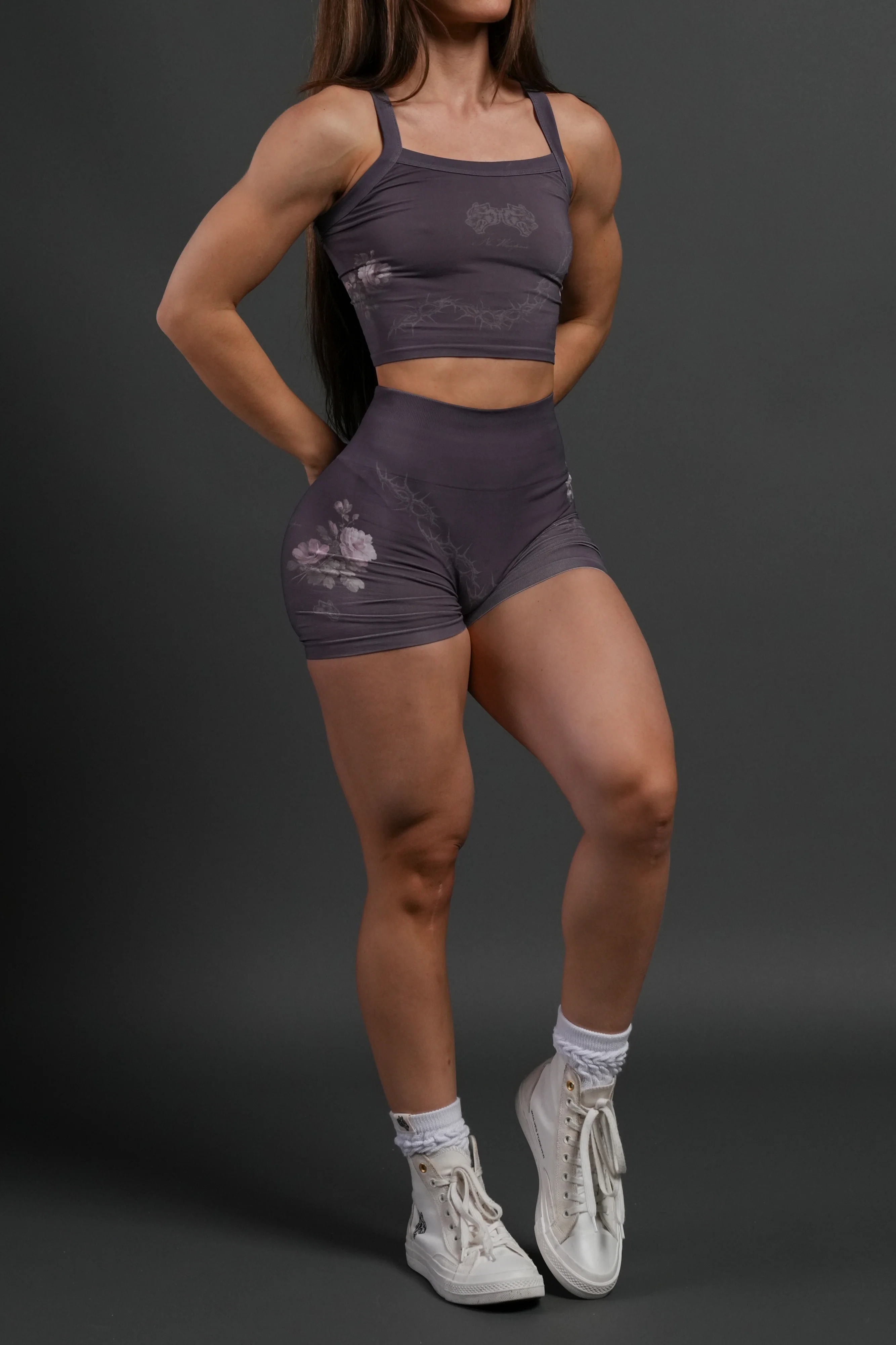 Rose Thorn "Hannah" Soft Seamless Tank in Cherry Wine Rose Thorn - Image 3