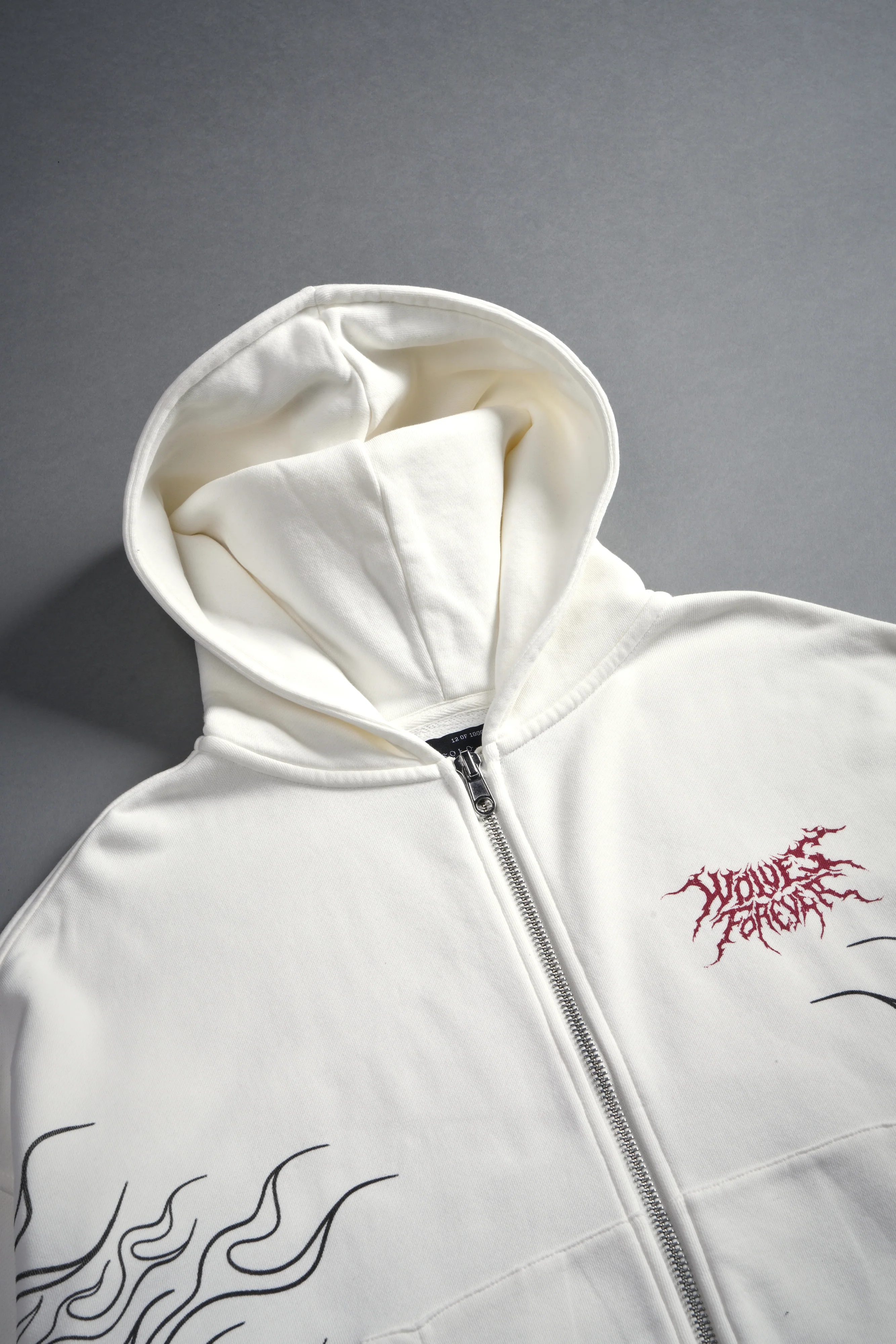 S-Rank Vex Double Zip Hoodie in Cream - Image 7
