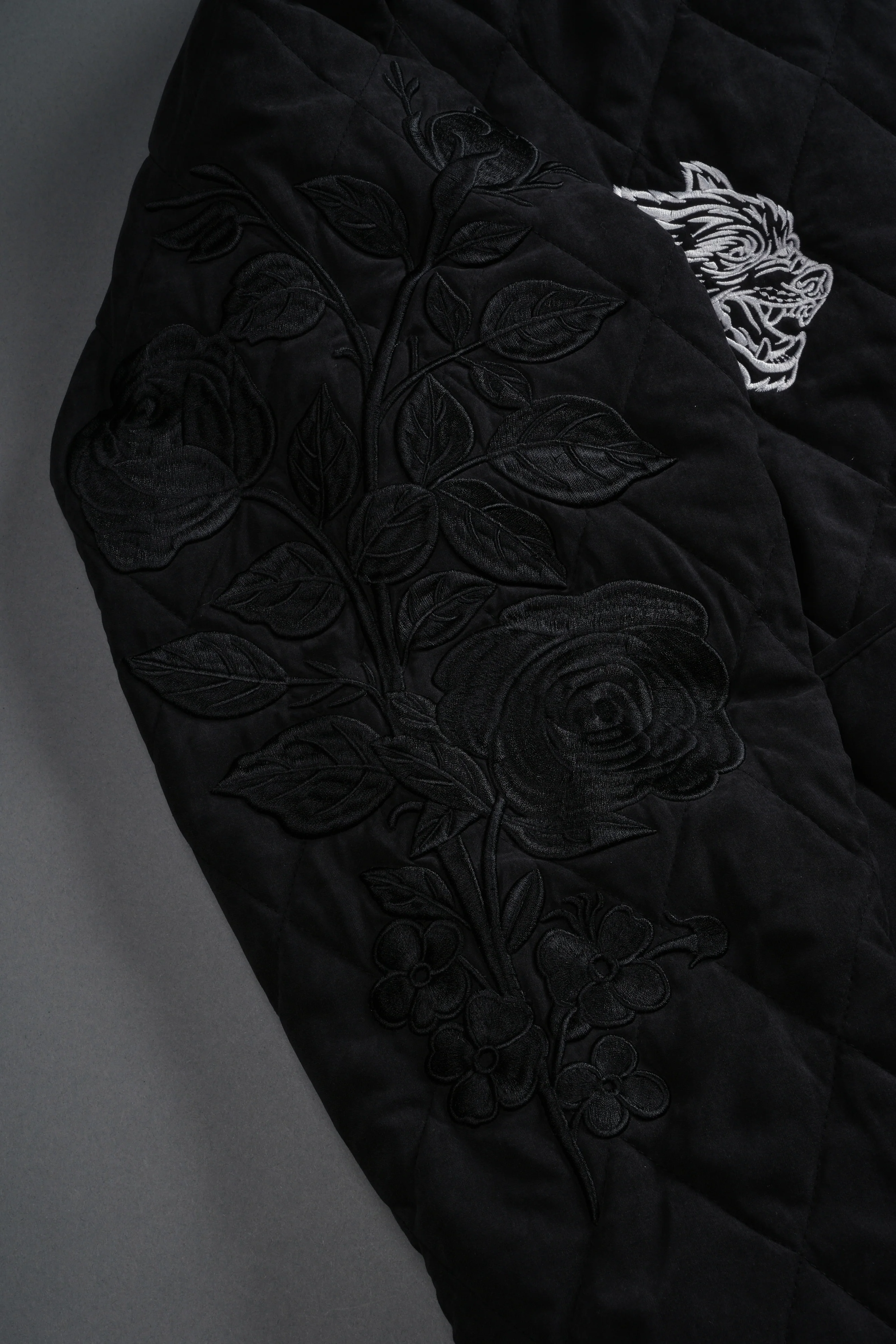 Sacred Wolves Boxy Darco Quilted Jacket in Black - Image 11