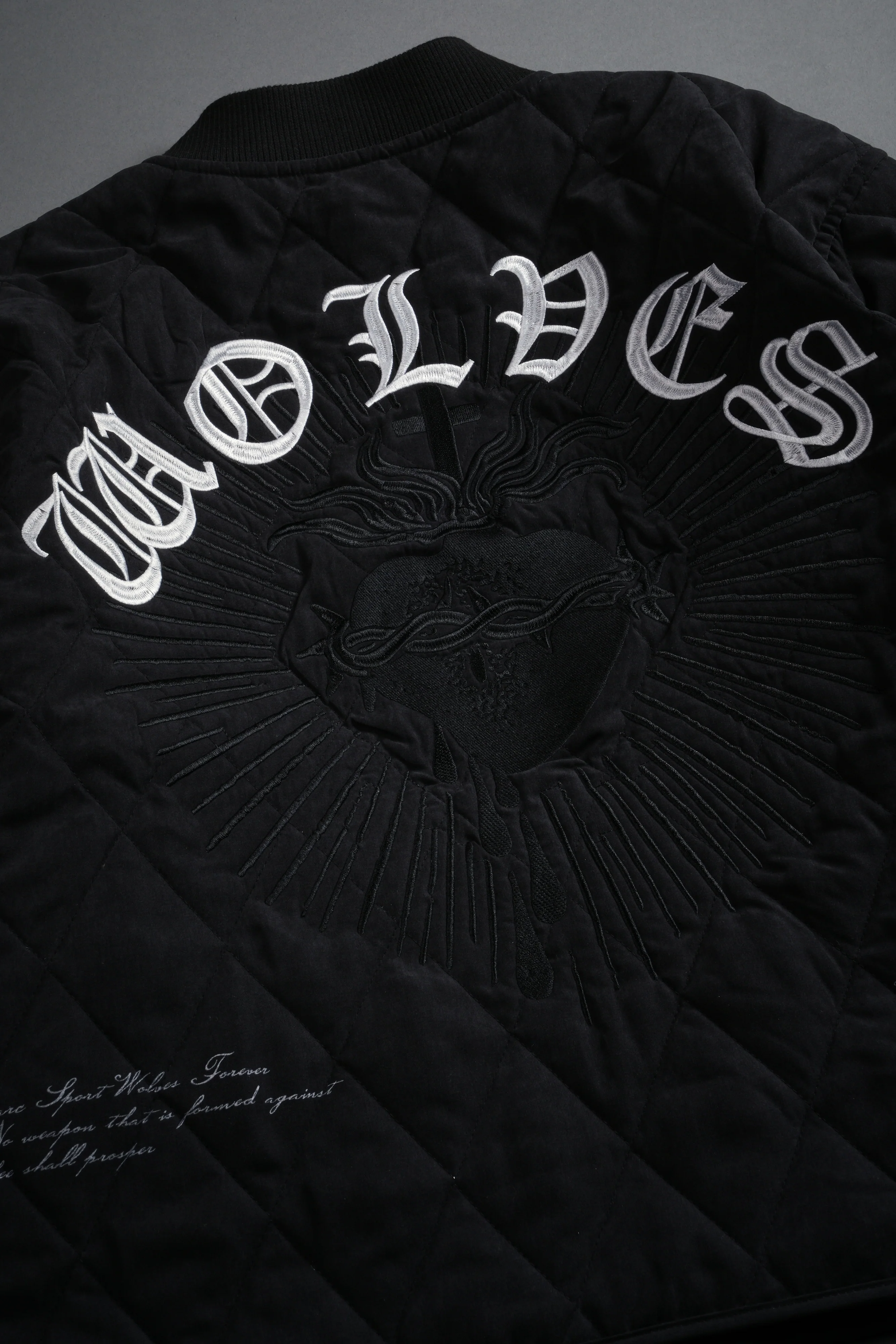 Sacred Wolves Boxy Darco Quilted Jacket in Black - Image 14
