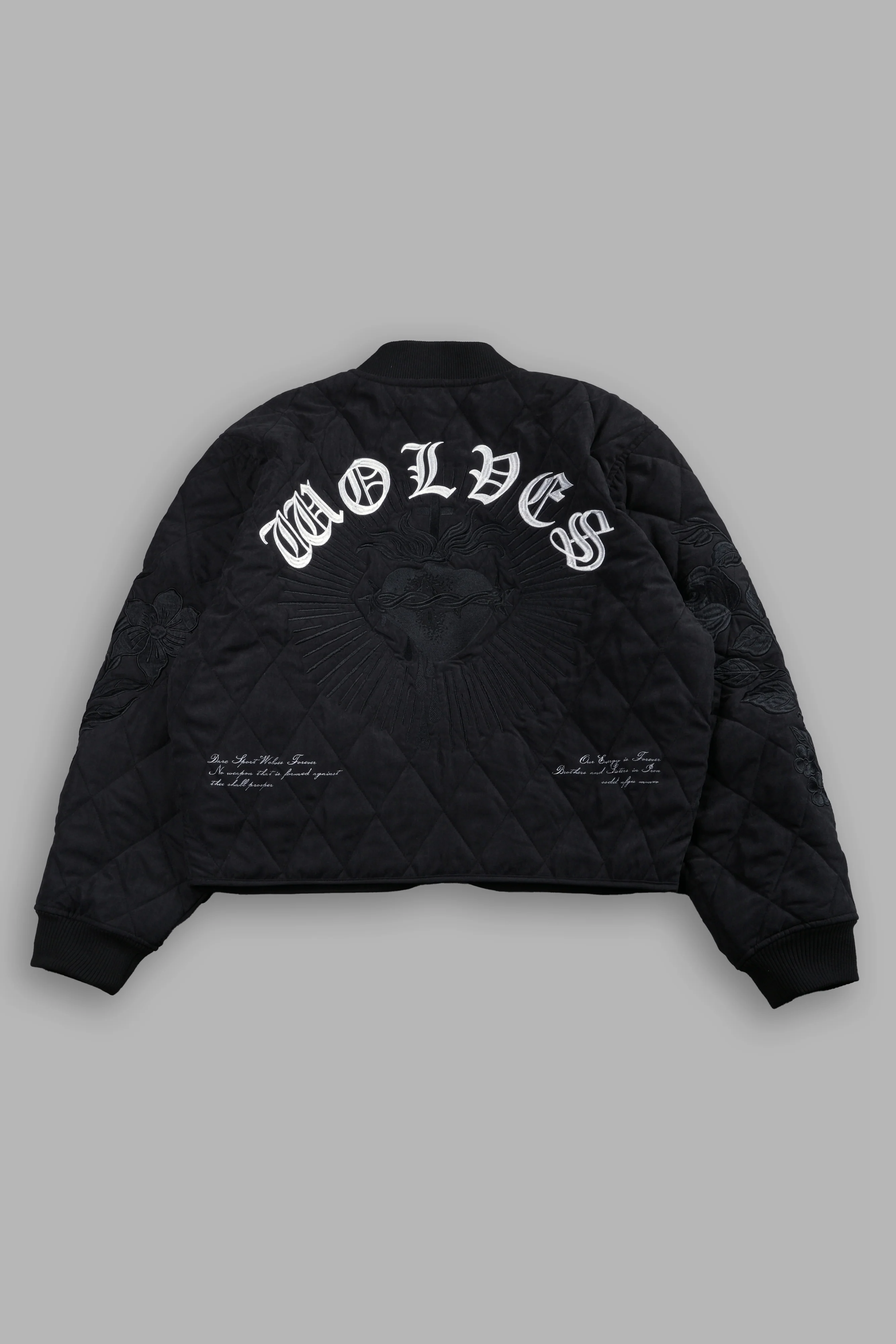 Sacred Wolves Boxy Darco Quilted Jacket in Black - Image 3