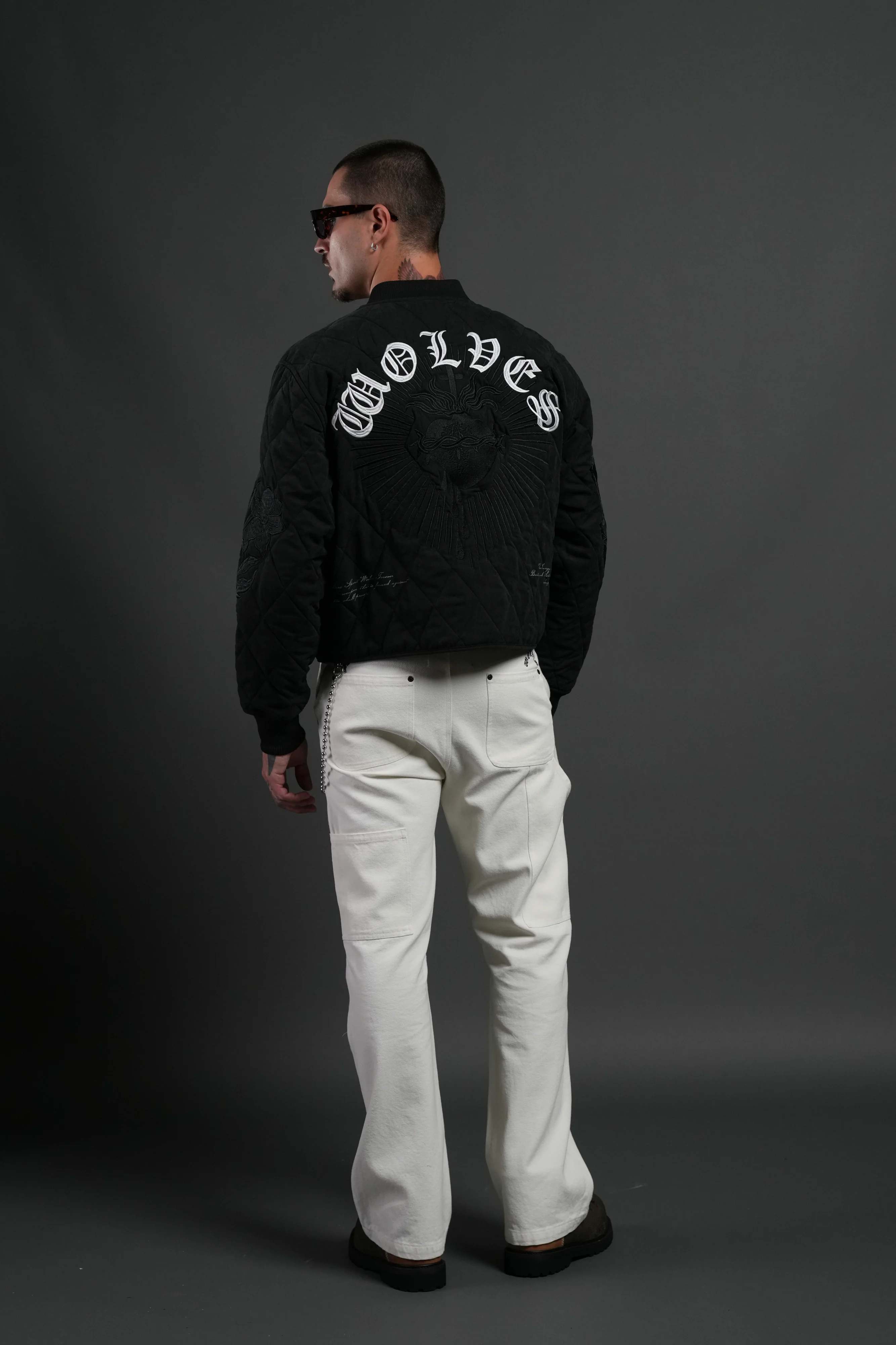 Sacred Wolves Boxy Darco Quilted Jacket in Black - Image 6