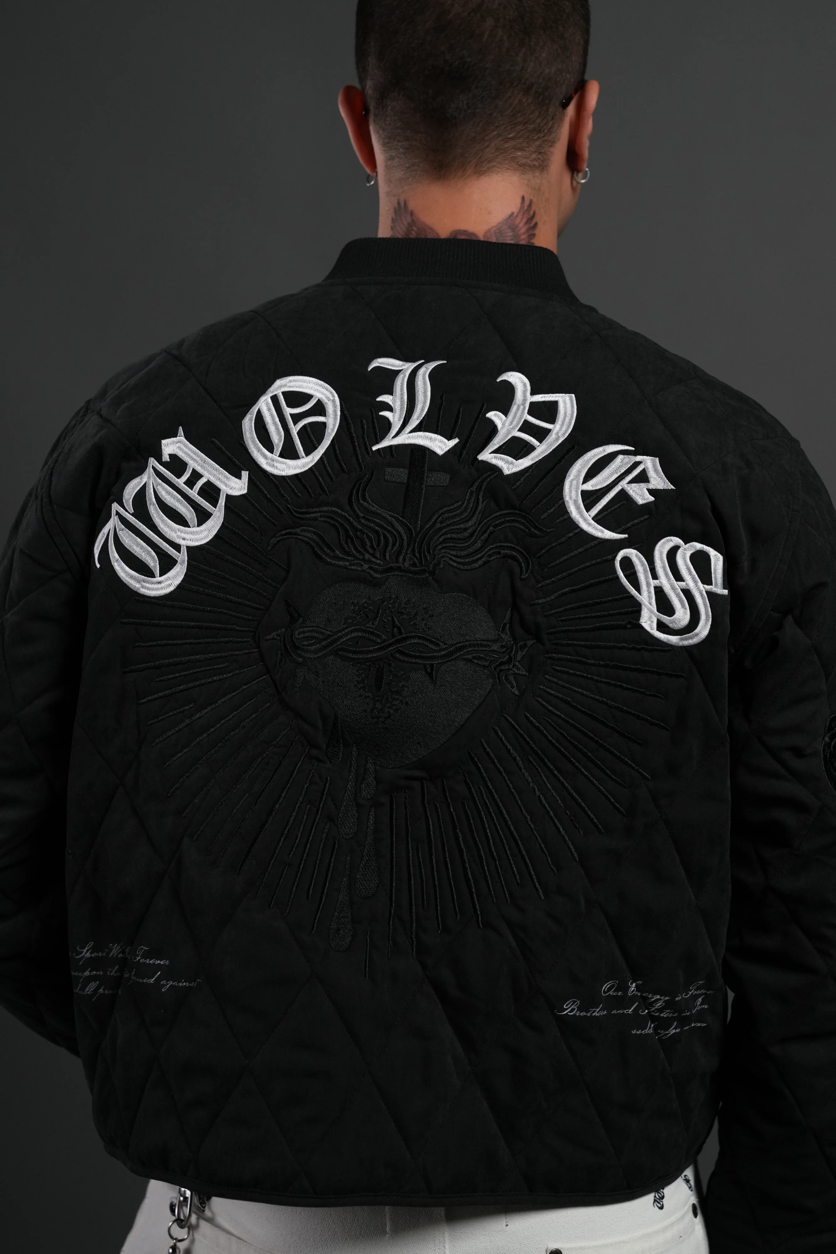 Sacred Wolves Boxy Darco Quilted Jacket in Black - Image 8