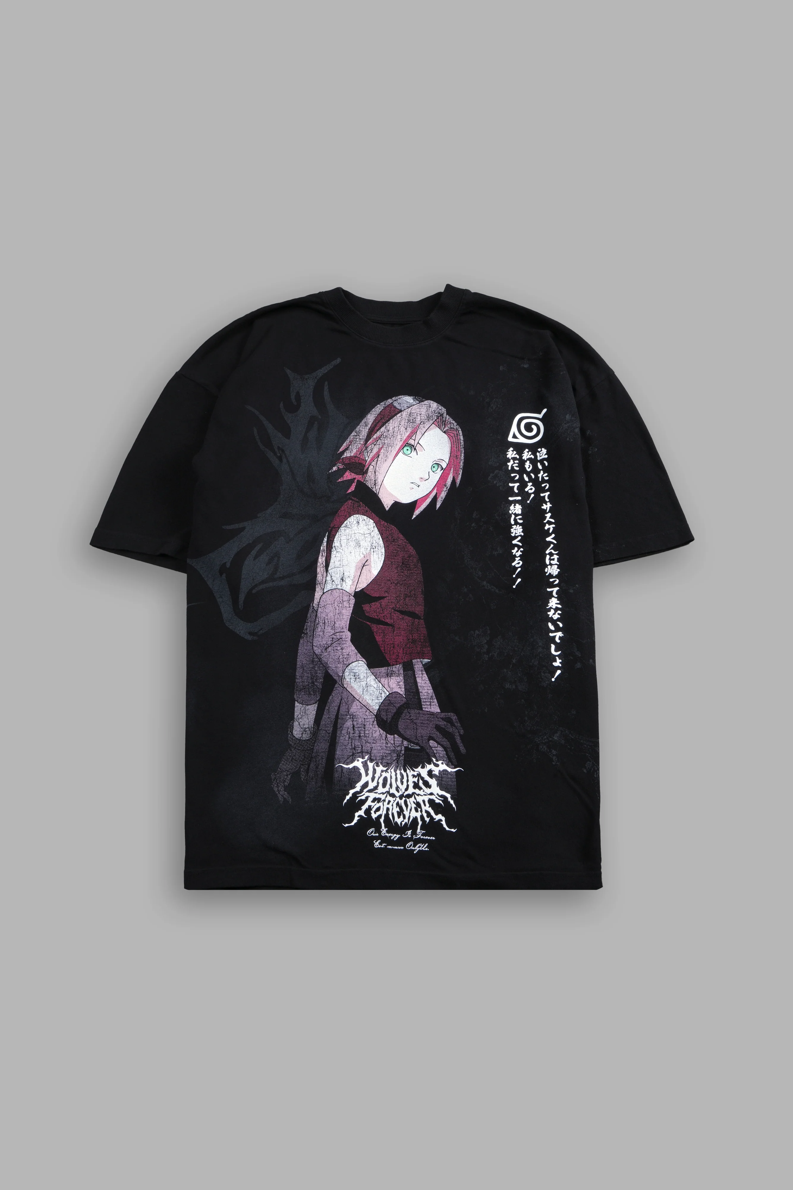 Sakura Haruno "Side-By-Side" Series Premium Tee in Black