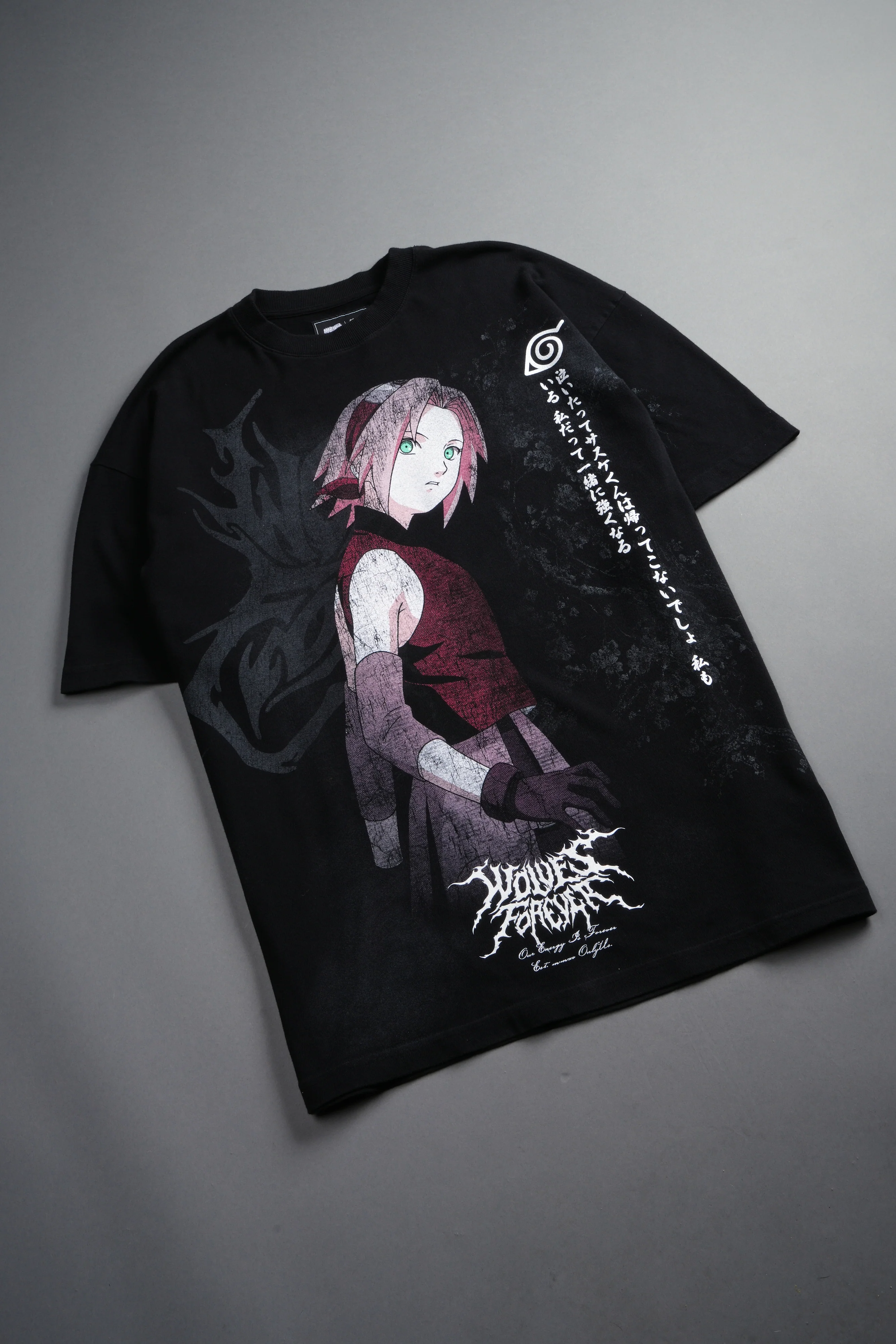 Sakura Haruno "Side-By-Side" Series Premium Tee in Black - Image 14