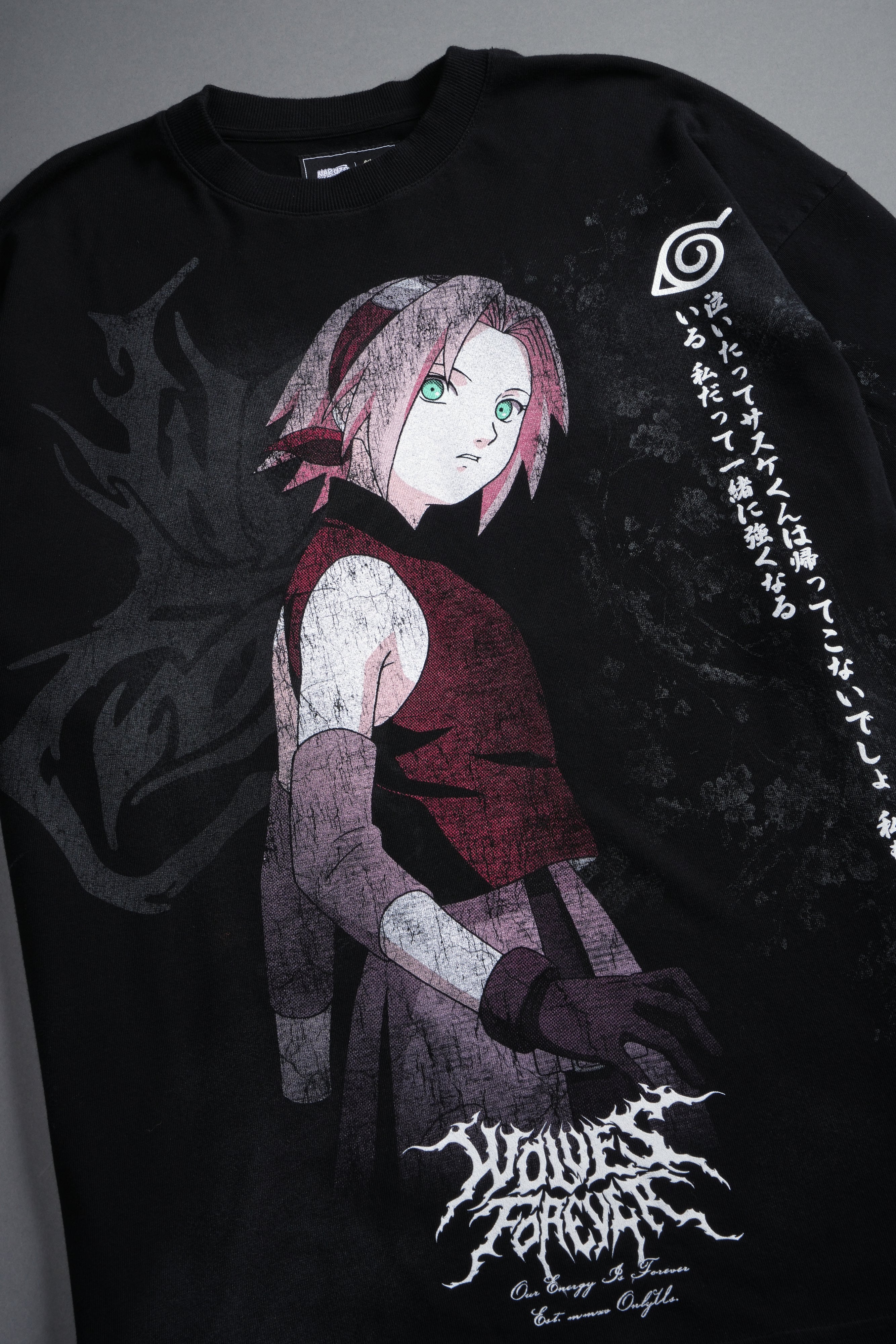 Sakura Haruno "Side-By-Side" Series Premium Tee in Black - Image 16