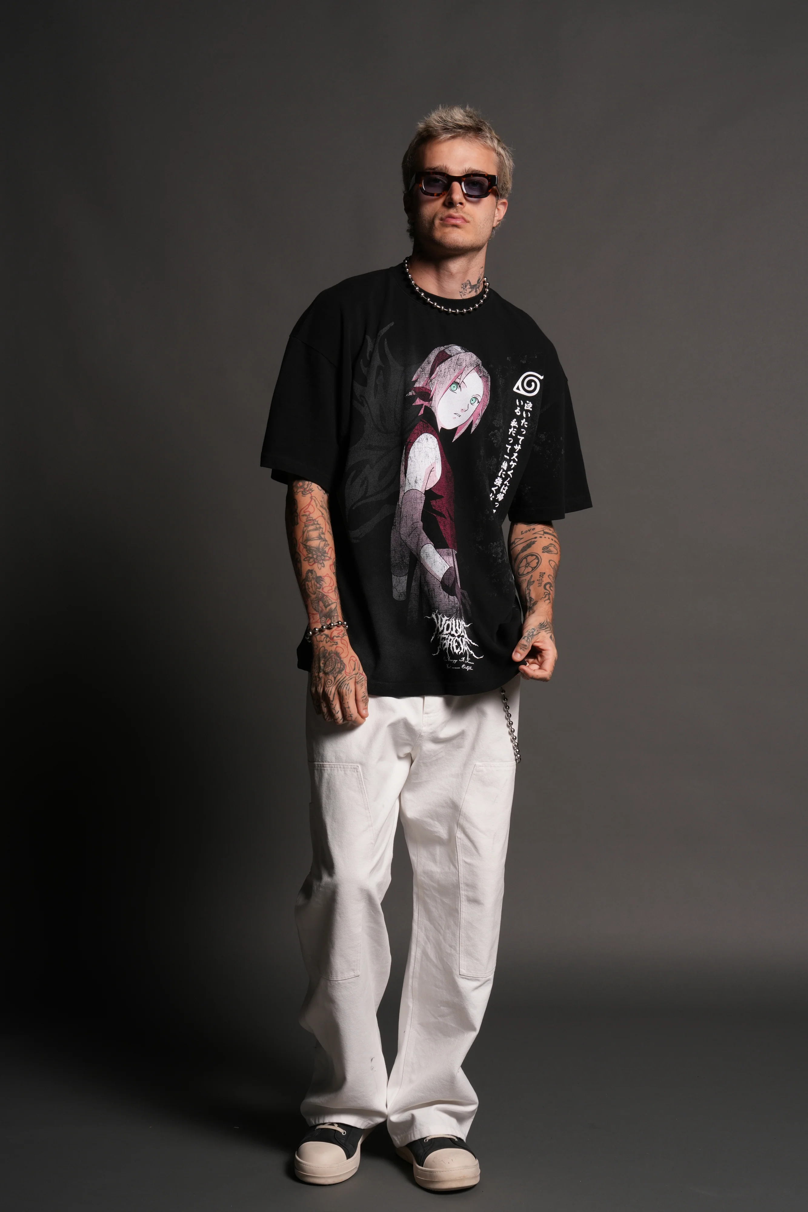Sakura Haruno "Side-By-Side" Series Premium Tee in Black - Image 5