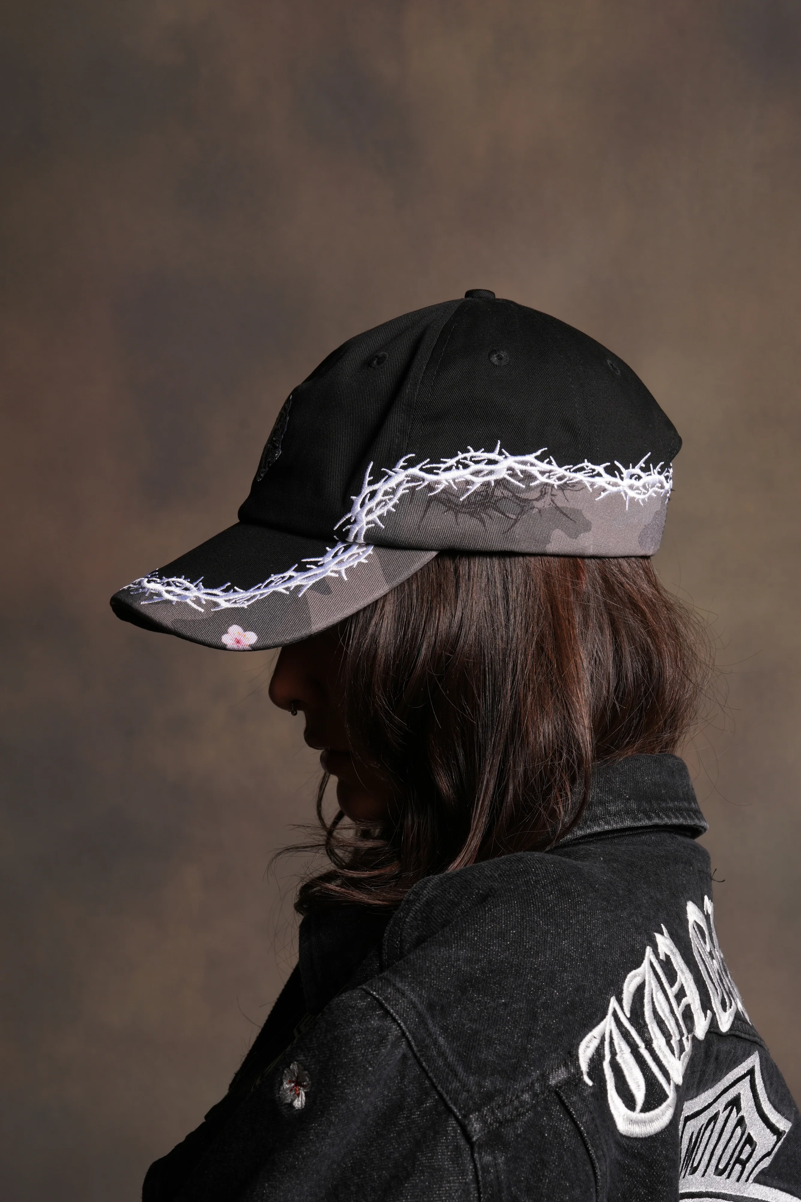 Scorched Thorns Dad Hat (V2) in Black/Blossom Woodland Camo - Image 4