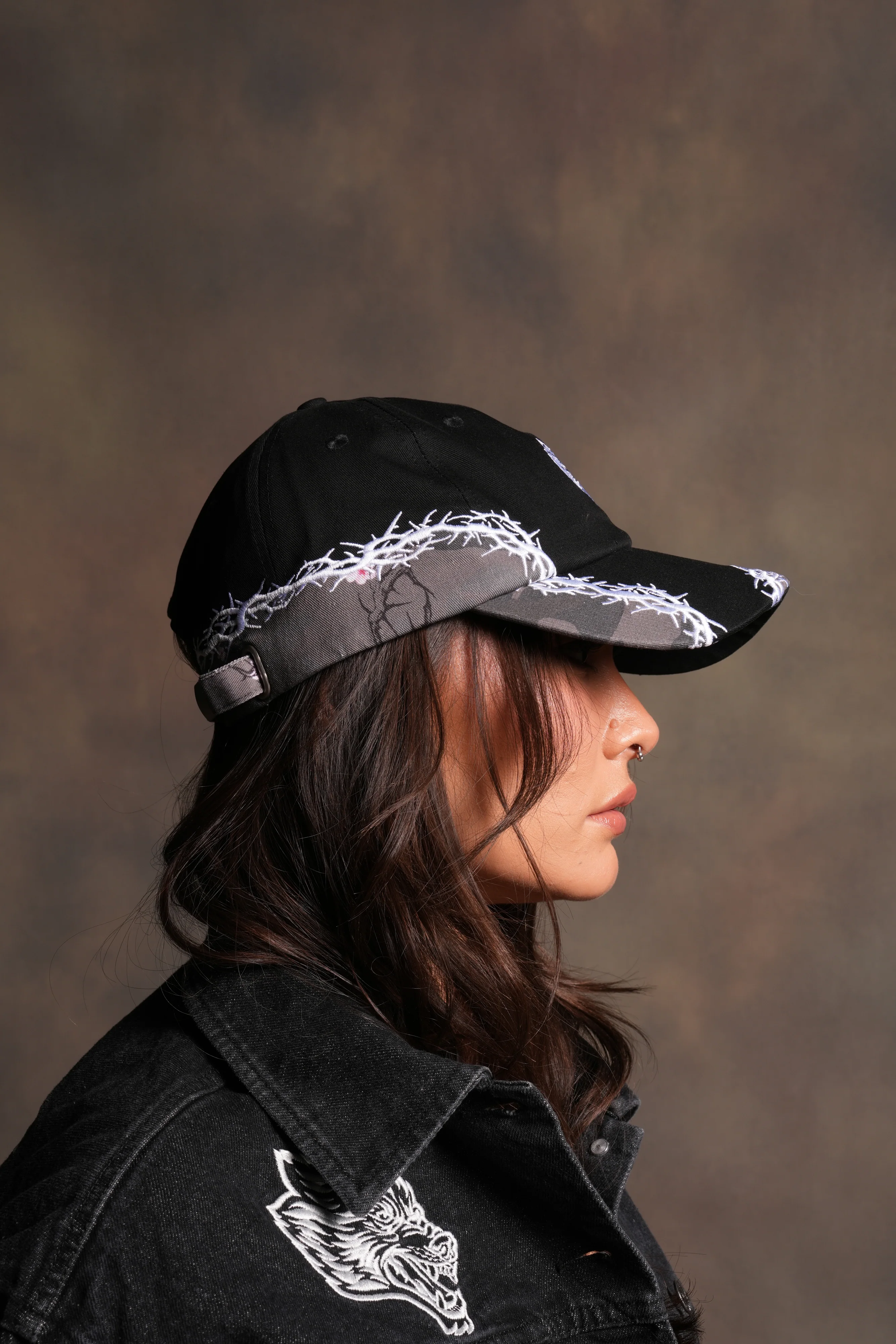 Scorched Thorns Dad Hat (V2) in Black/Blossom Woodland Camo - Image 5