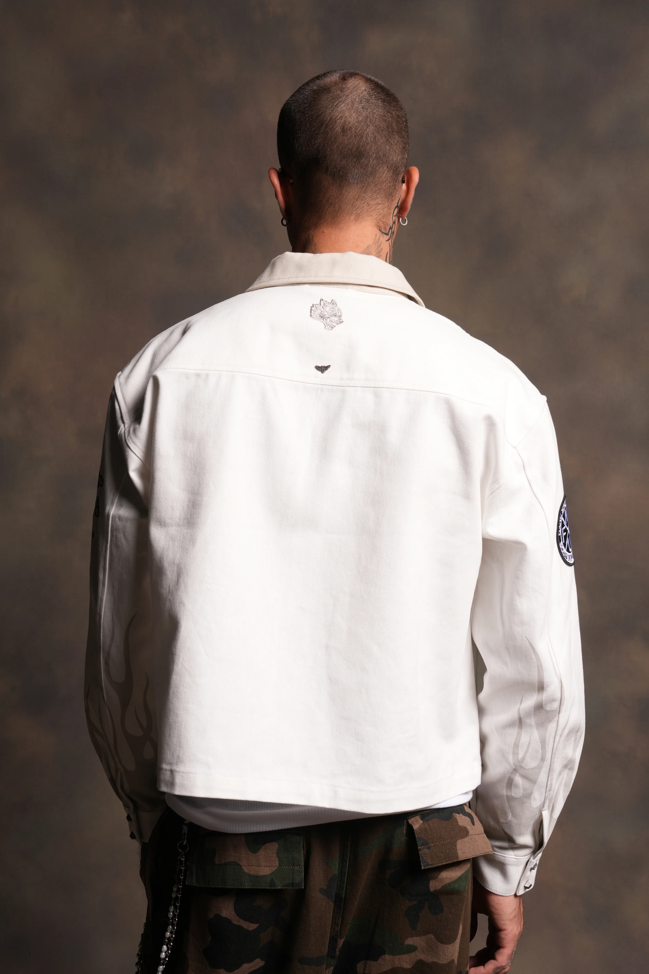 Shadow Ronin Redford Shirt Jacket in Cream - Image 5
