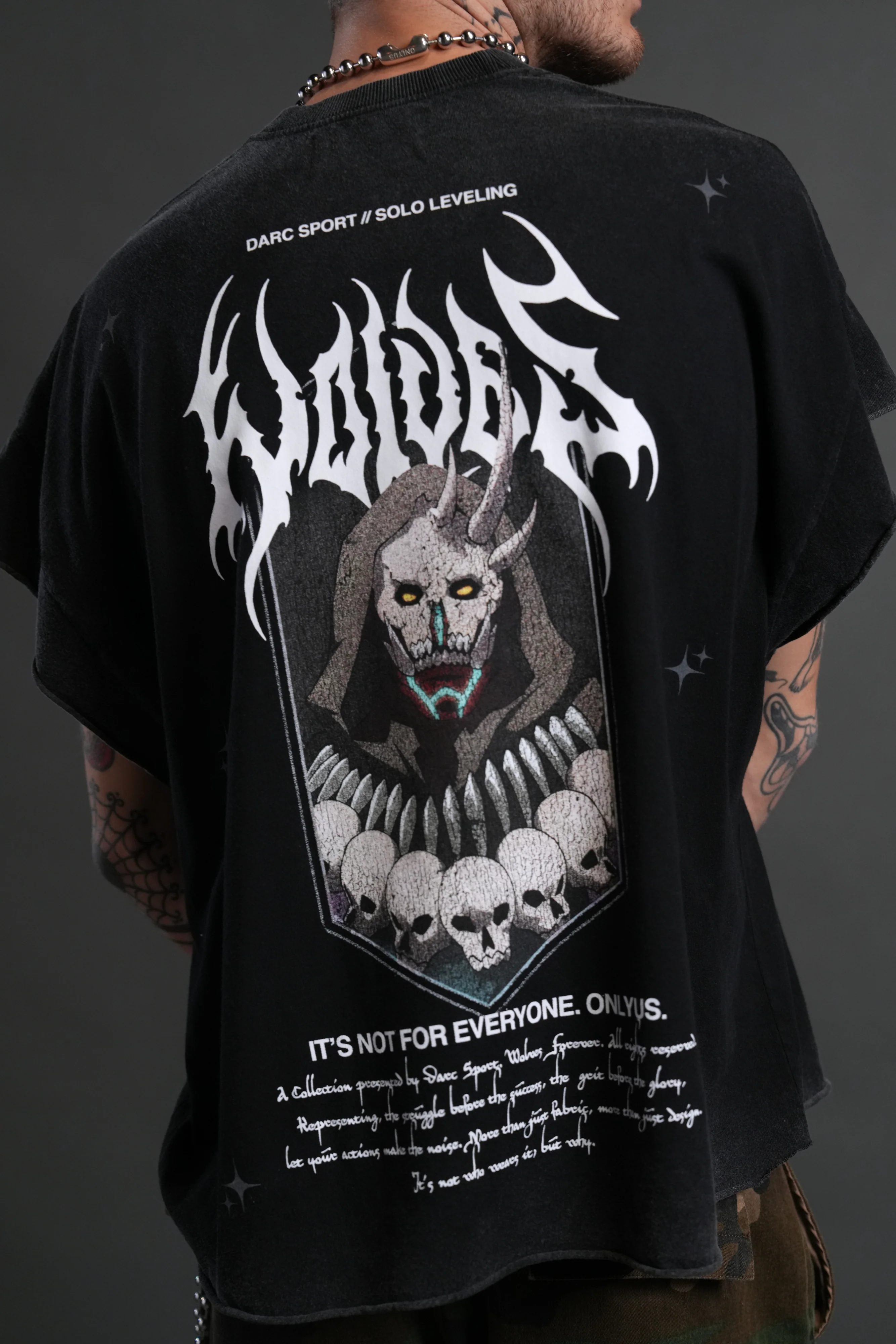 Shadow Shaman Grunge Cut-Off Tee in Black - Image 10