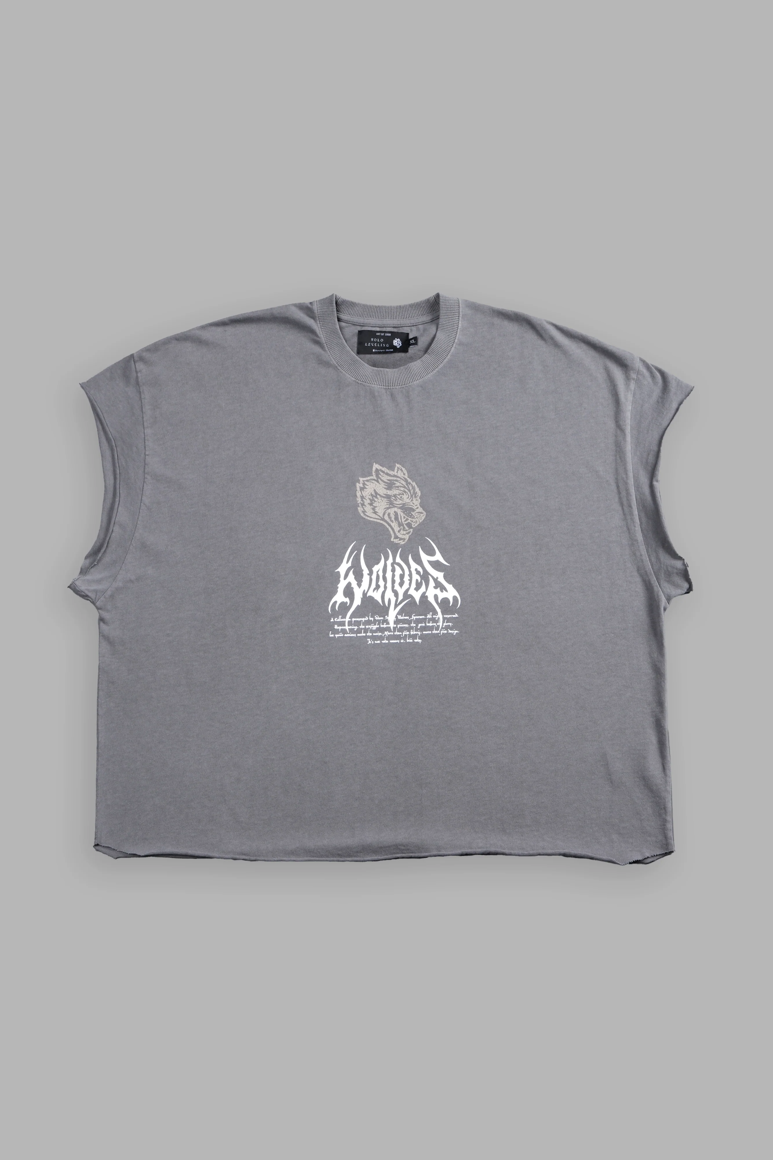 Shadow Shaman Grunge Cut-Off Tee in Dove Gray - Image 3