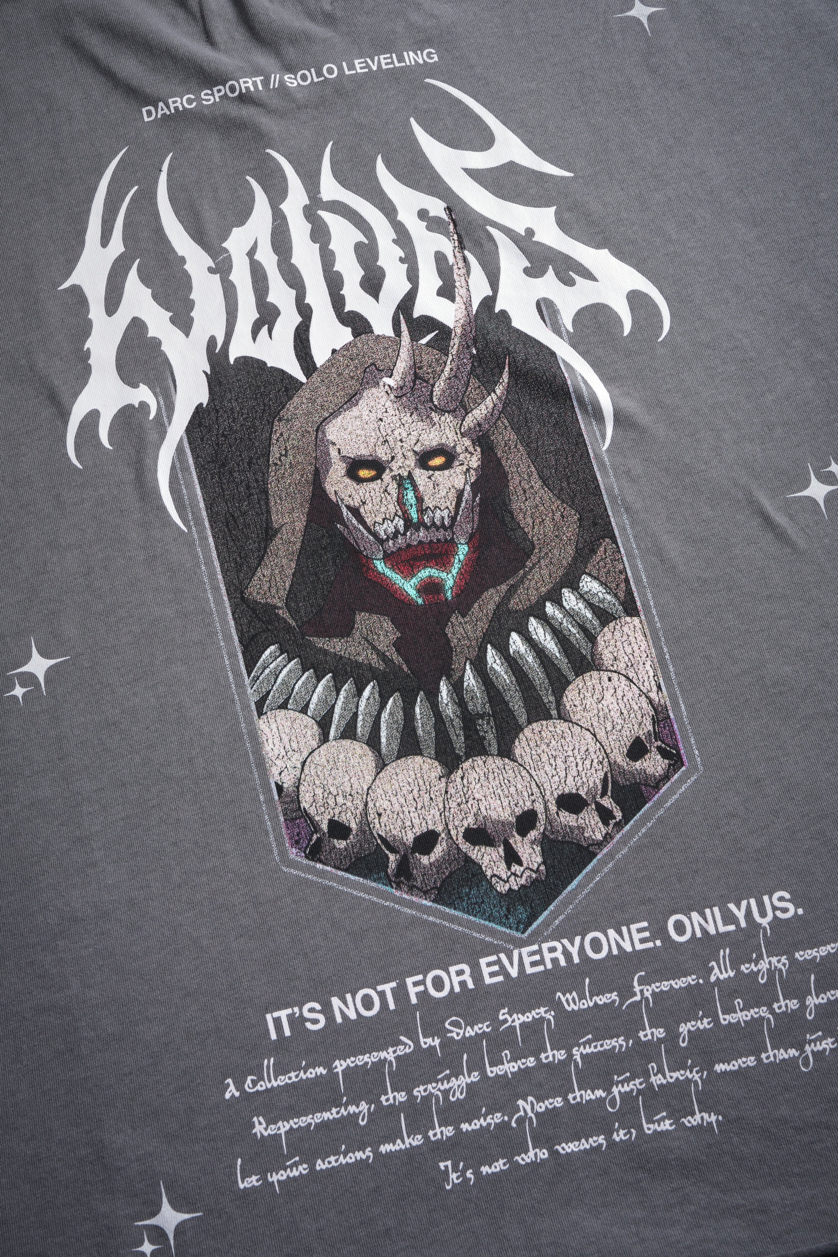 Shadow Shaman Grunge Cut-Off Tee in Dove Gray - Image 8