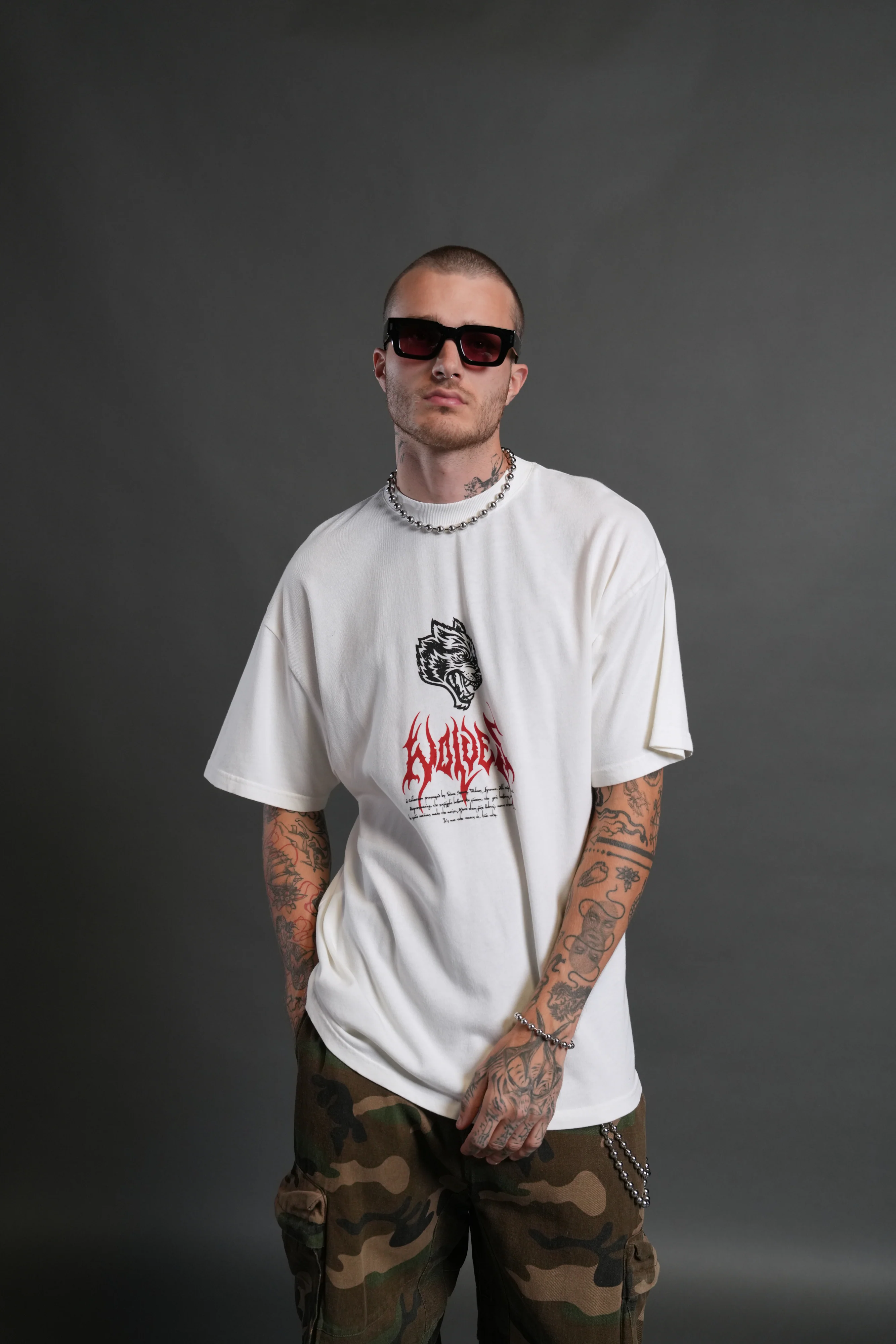 Shadow Shaman "Premium" Oversized Tee in Cream - Image 2