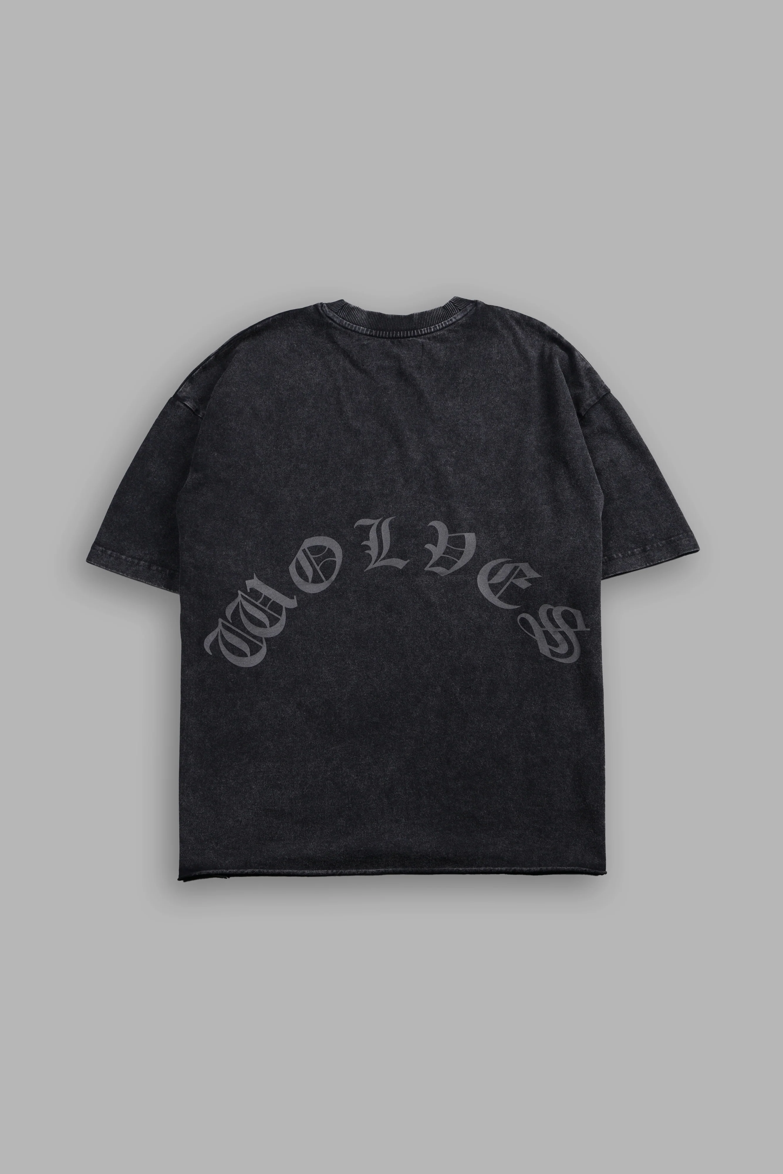 Shattered Bushido Grunge Mid Length Raw Hem Tee in Black - Image 3