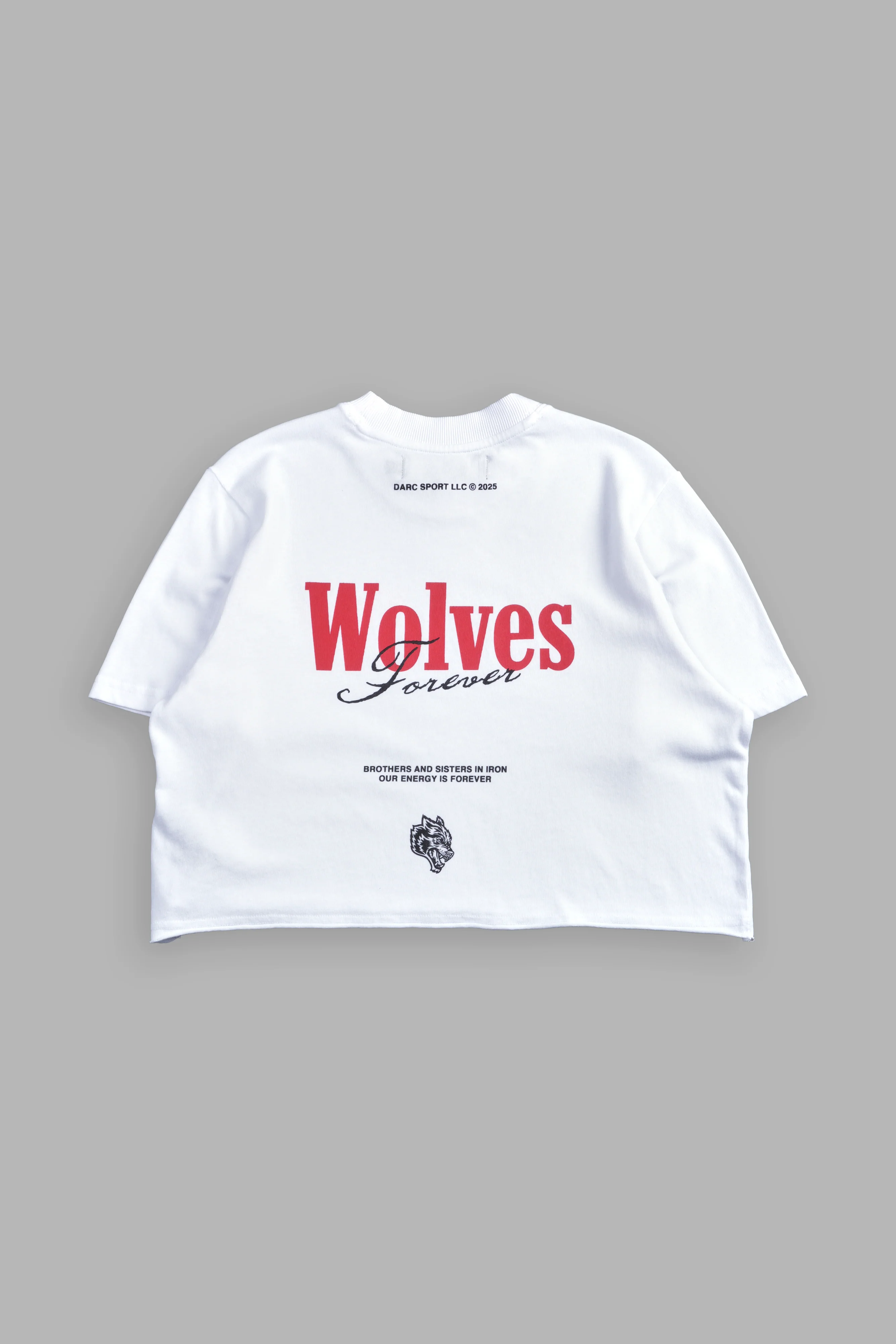 She Wlvs "Premium" (Cropped) Tee in White - Image 4