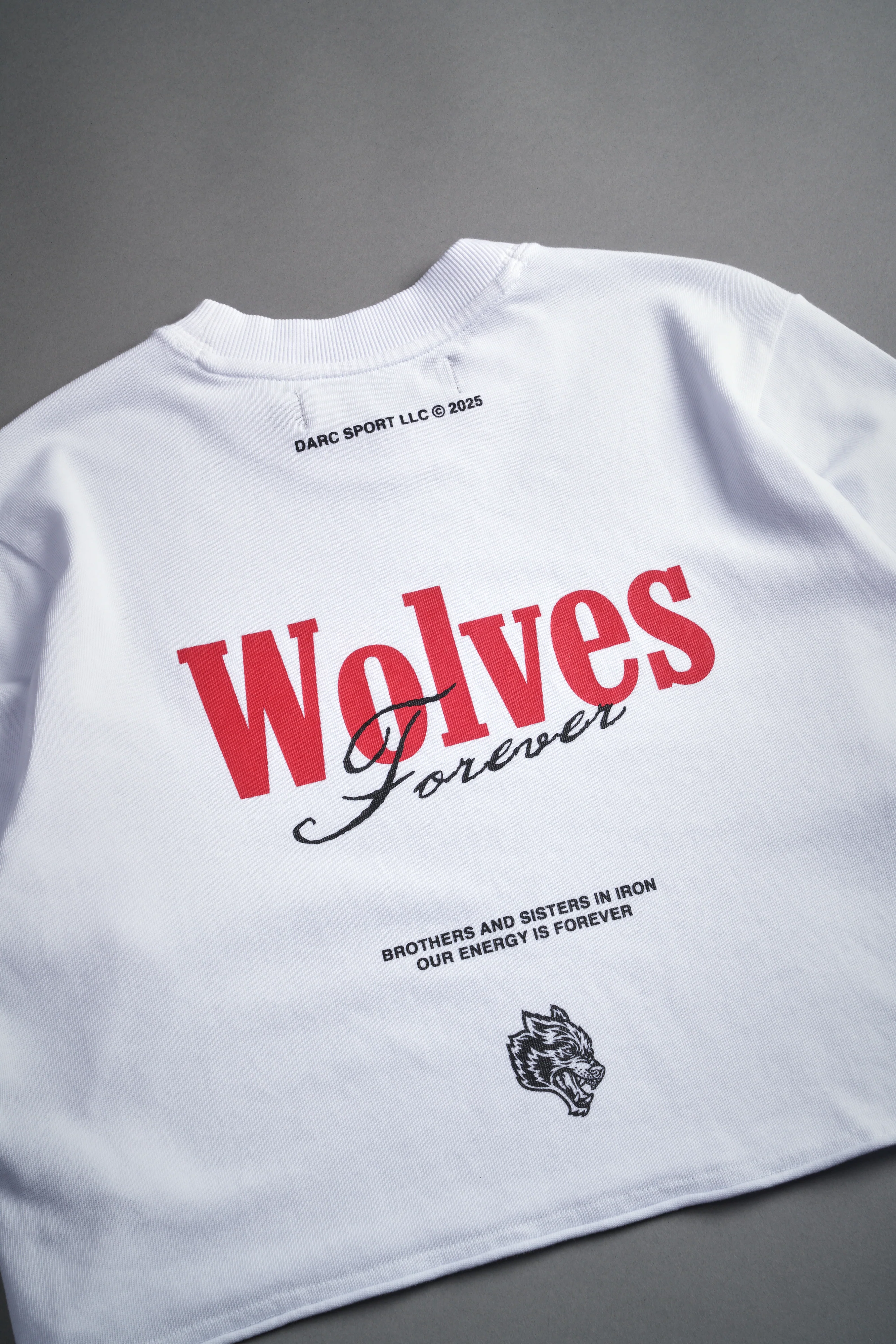 She Wlvs "Premium" (Cropped) Tee in White - Image 7