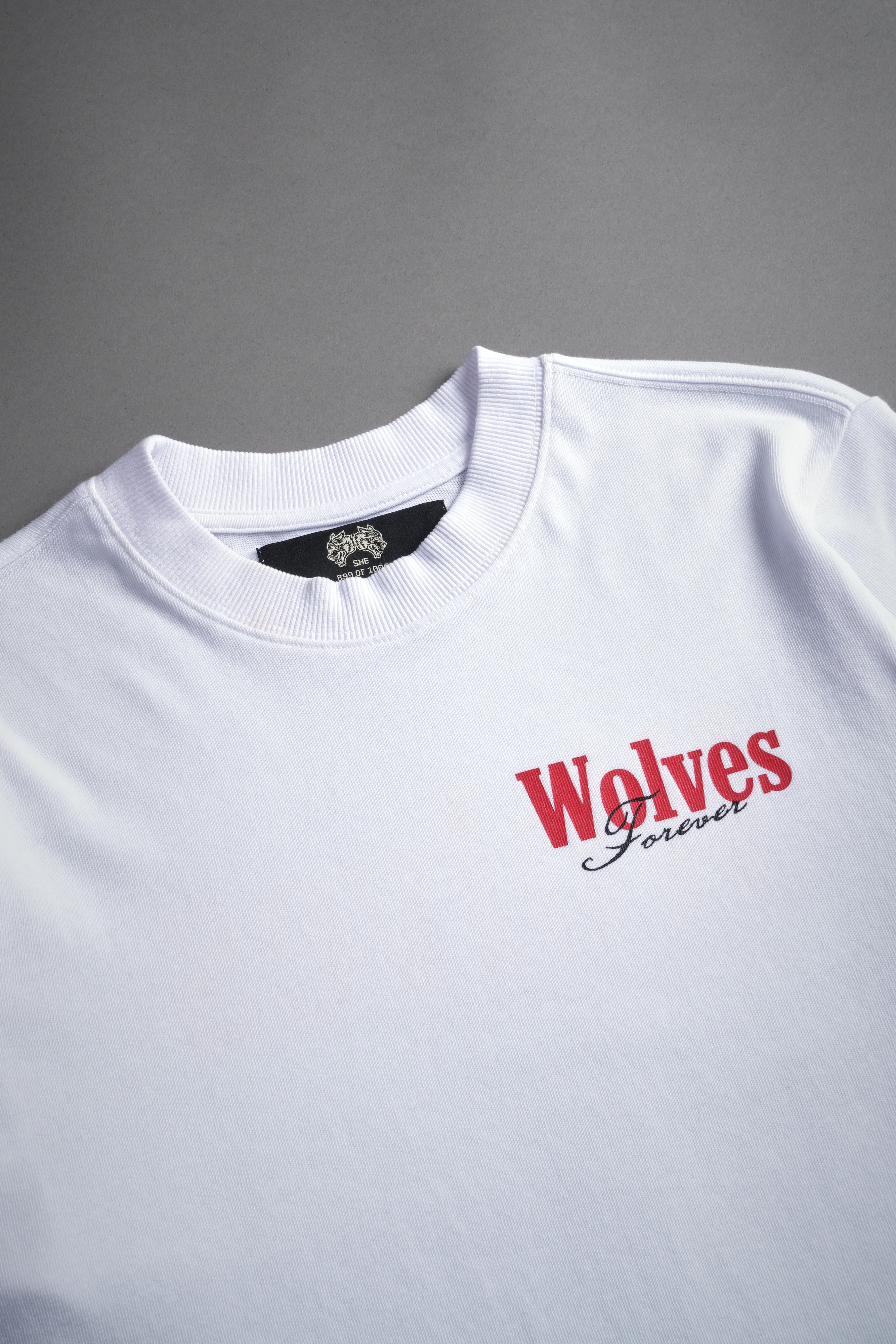 She Wlvs "Premium" (Cropped) Tee in White - Image 8