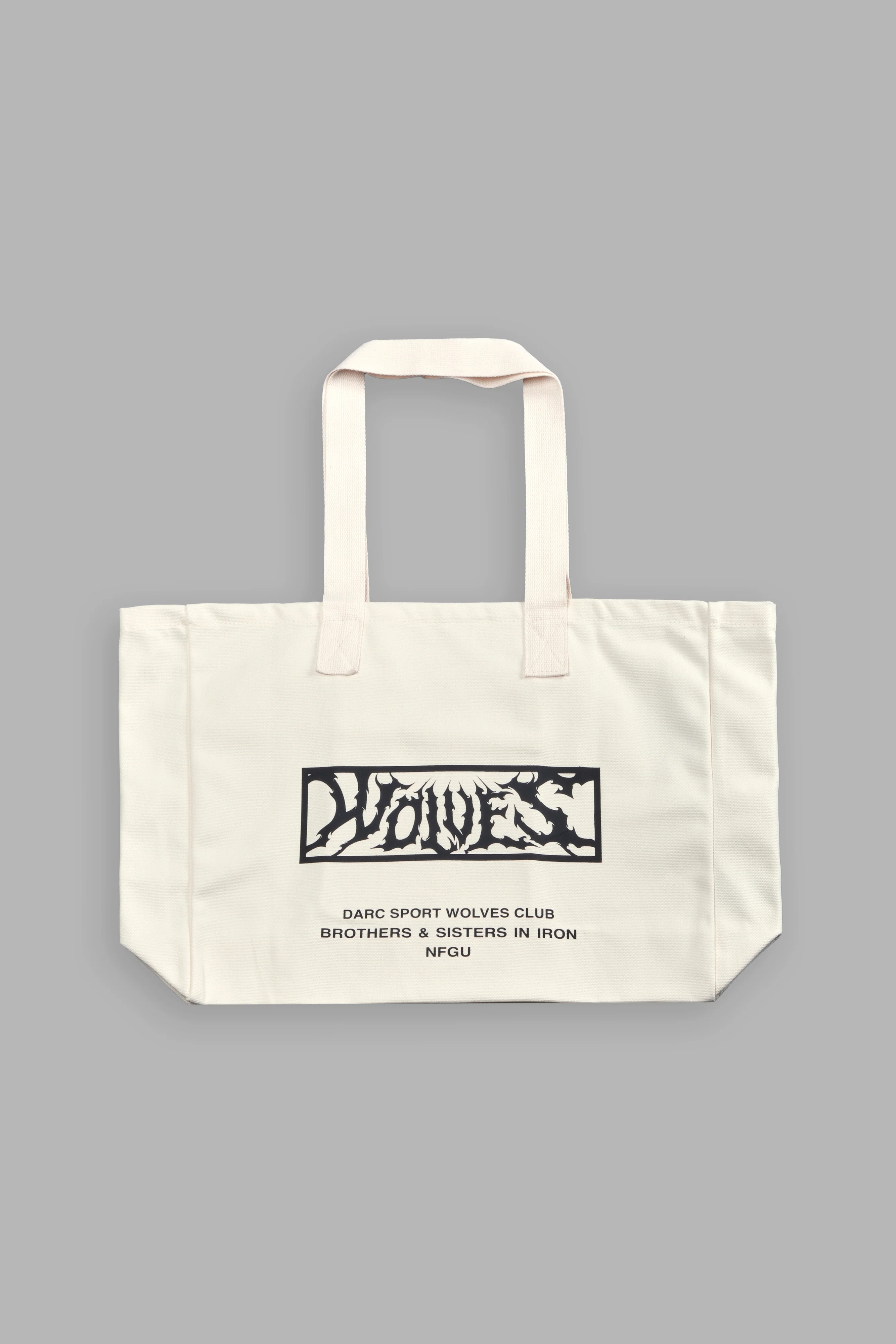 Shielded Heart Canvas Tote Bag in Cream - Image 2
