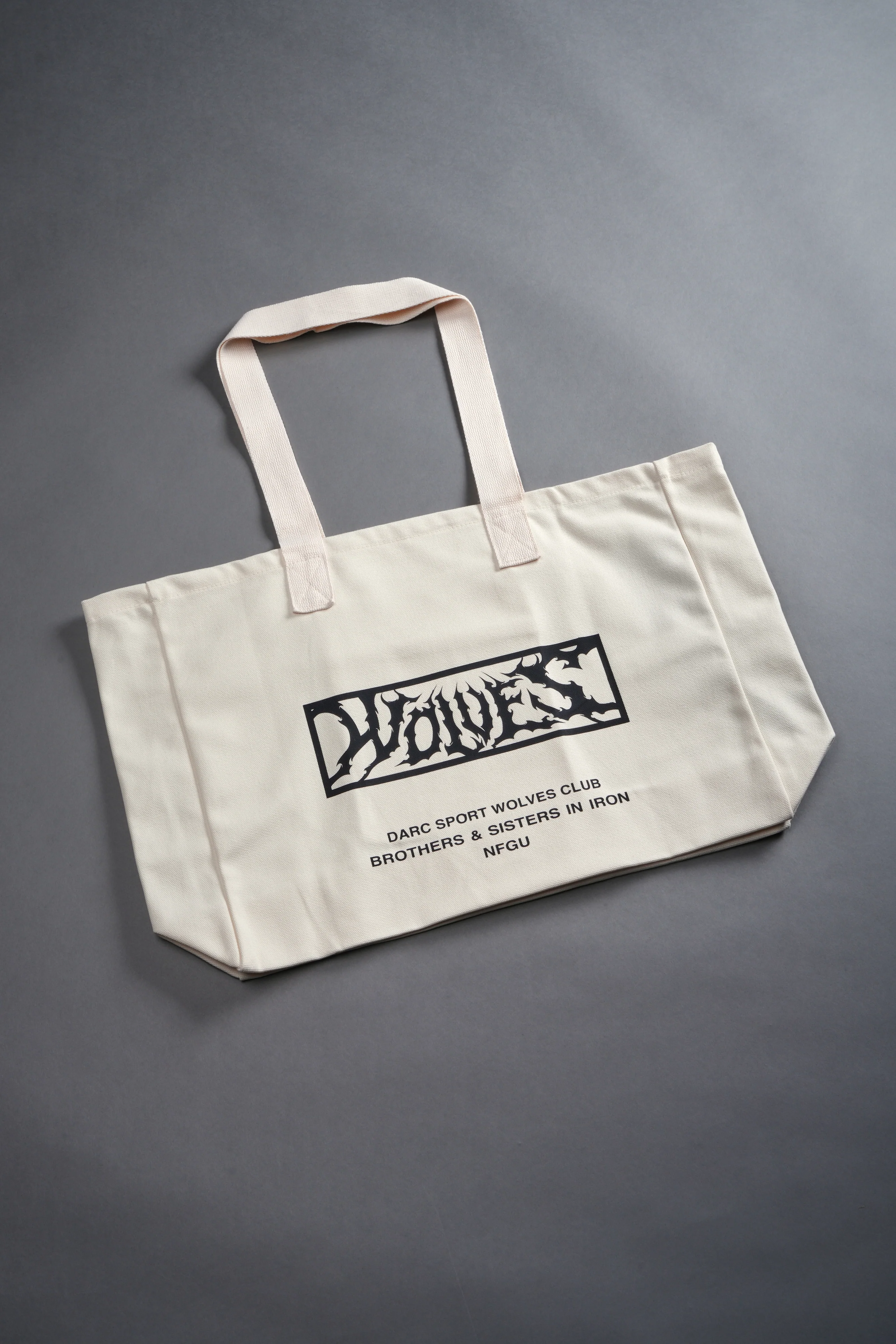 Shielded Heart Canvas Tote Bag in Cream - Image 5