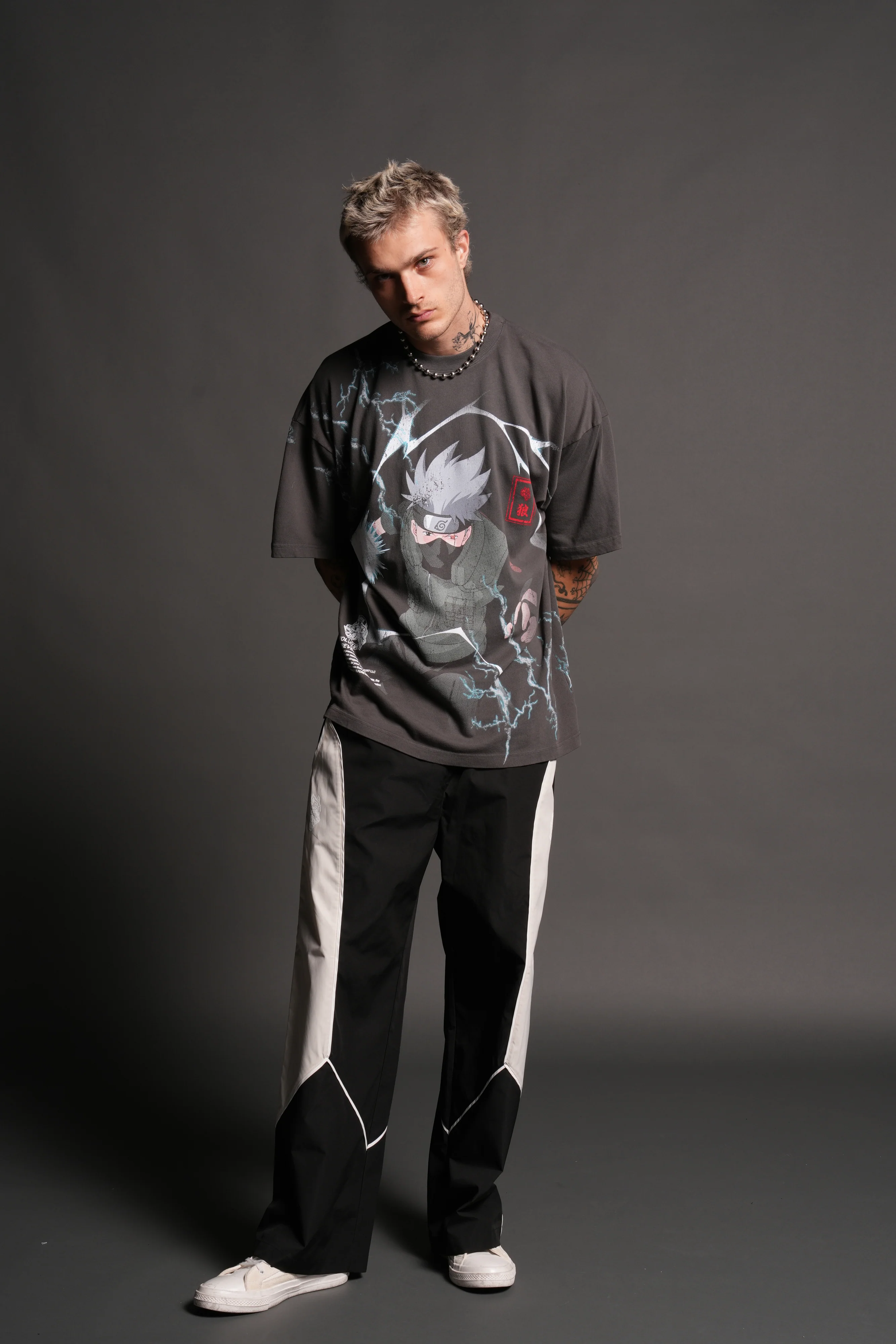 Shinobi Premium Oversized Tee in Wolf Gray - Image 5