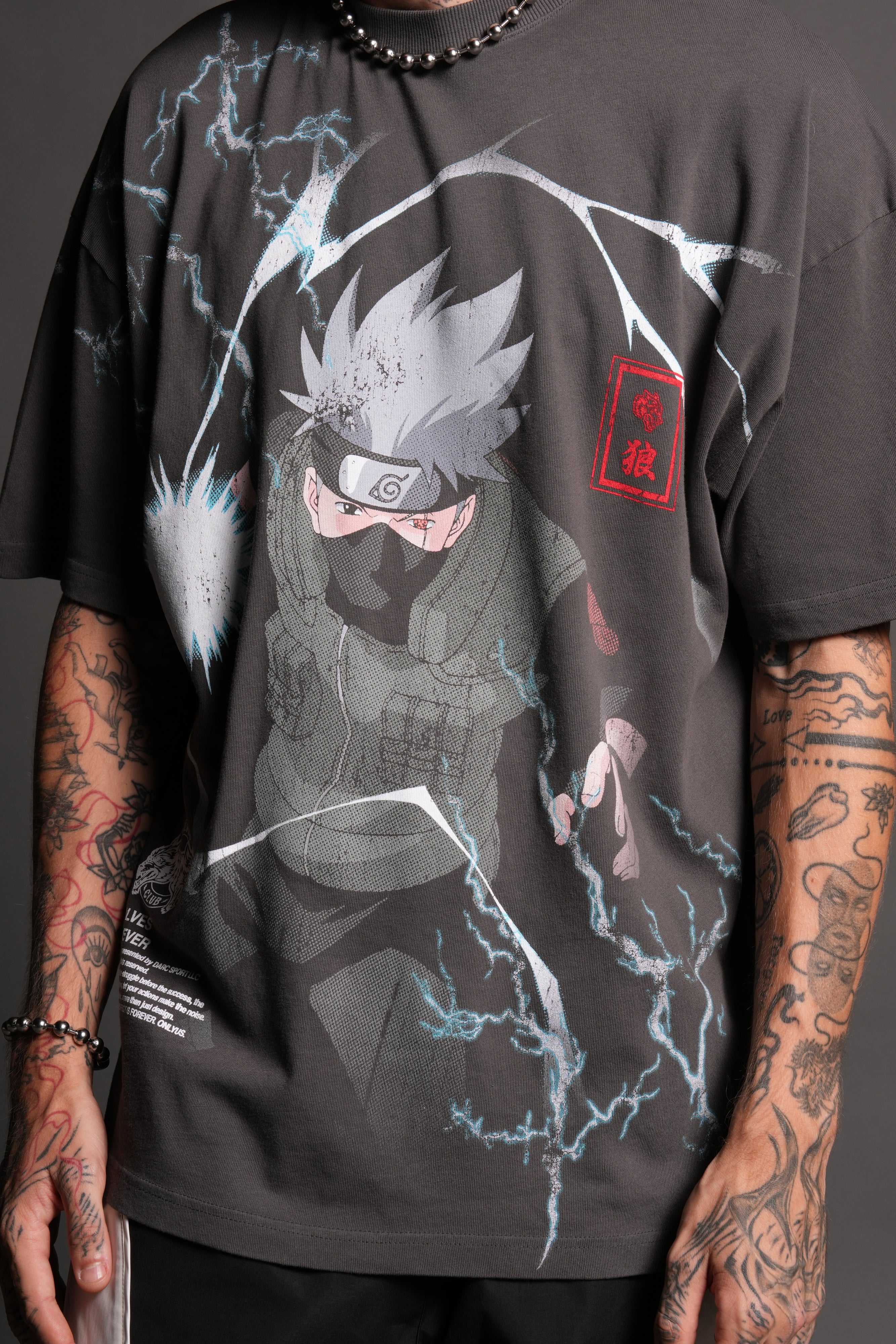 Shinobi Premium Oversized Tee in Wolf Gray - Image 7
