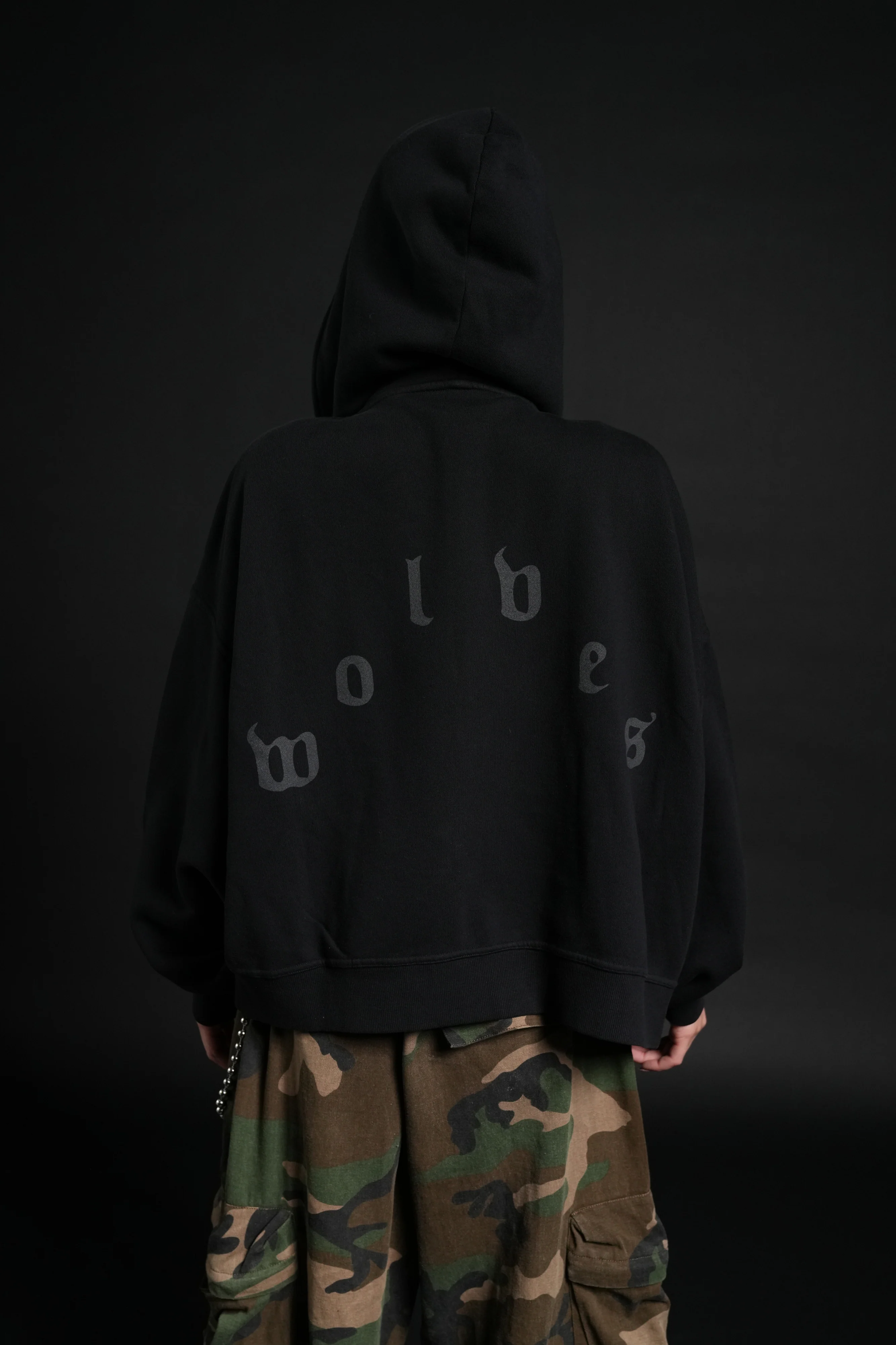Side Of Power Vex Double Zip Hoodie in Black - Image 11