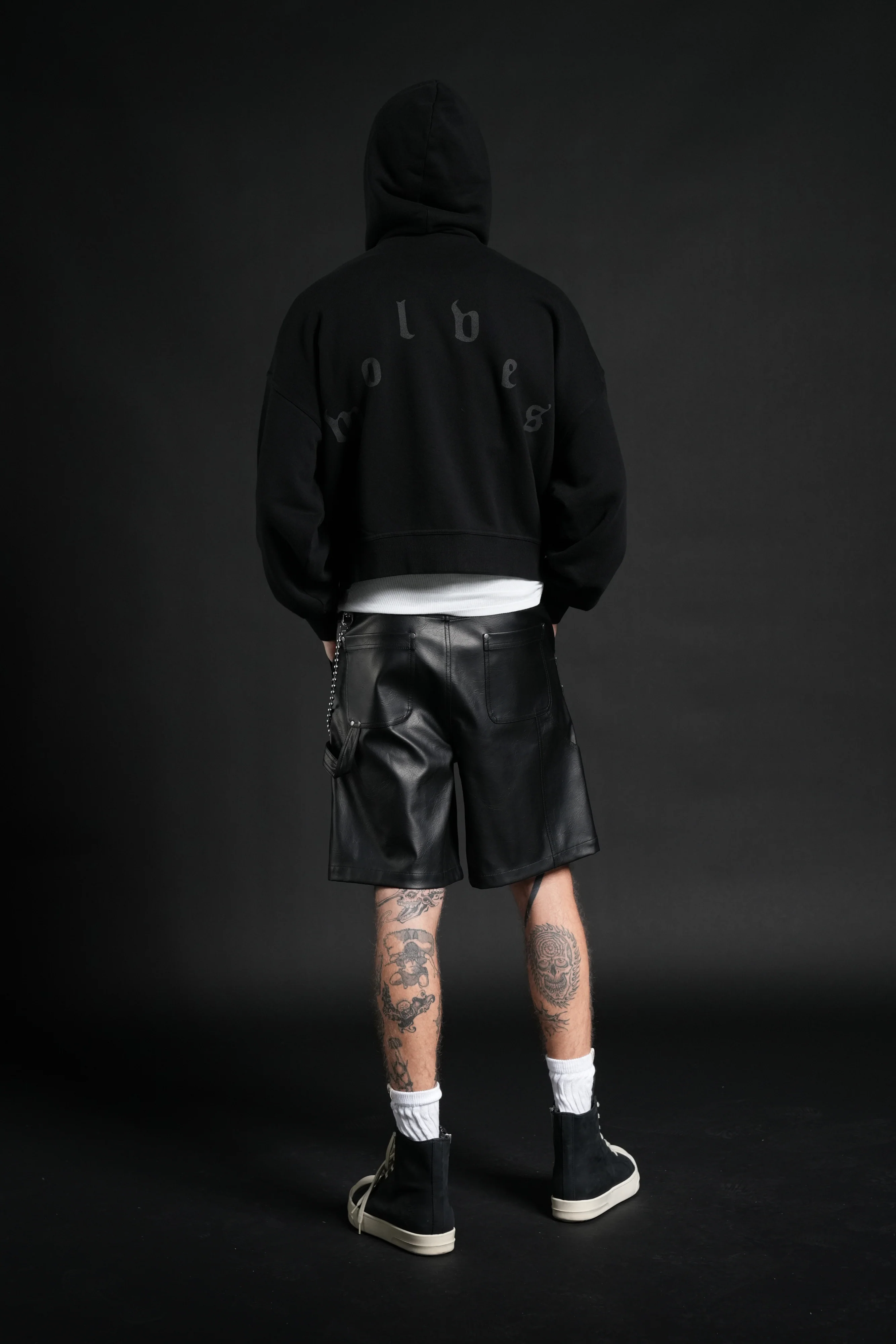 Side Of Power Vex Double Zip Hoodie in Black - Image 7