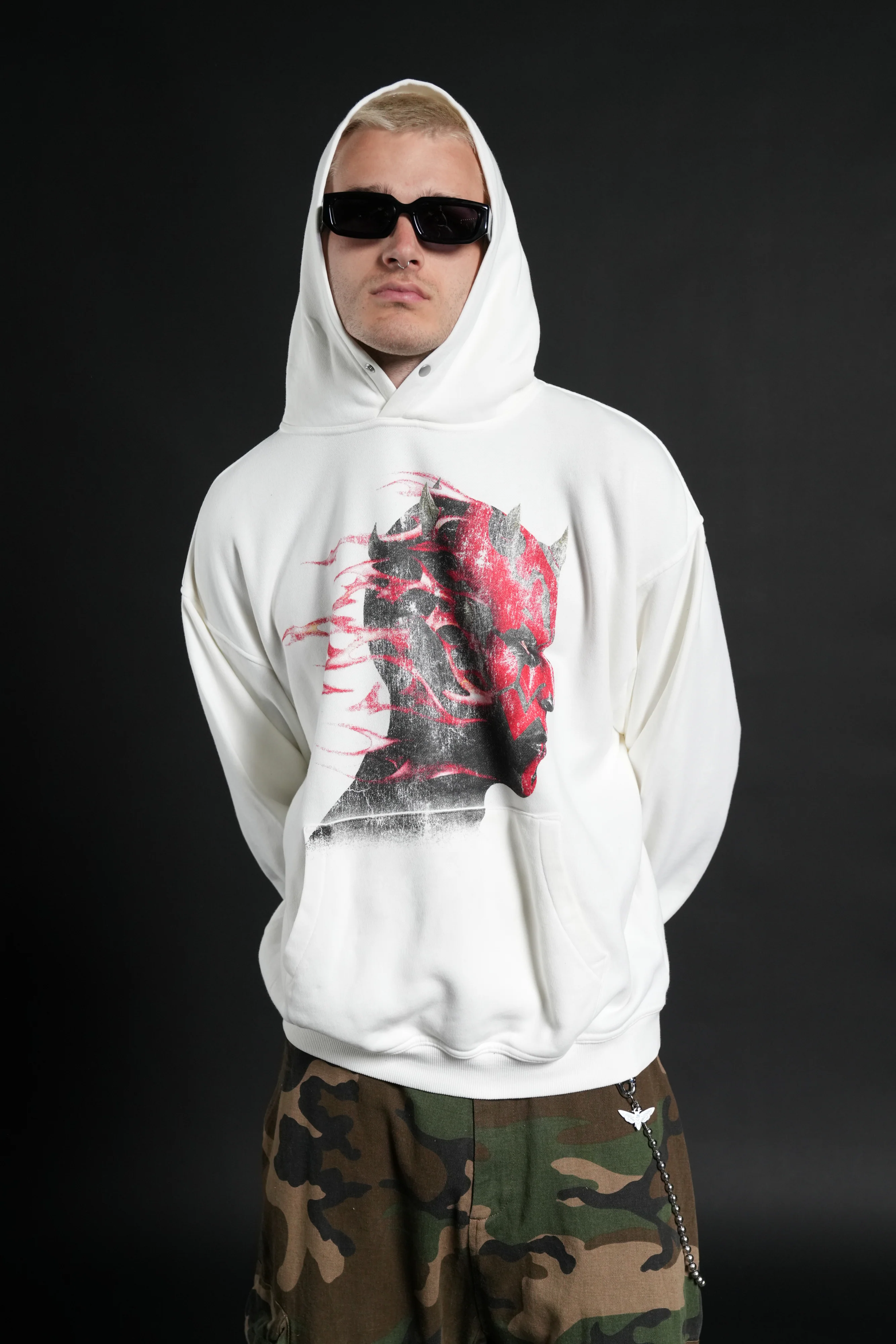 Sith Inferno Pierce Hoodie in Cream - Image 4