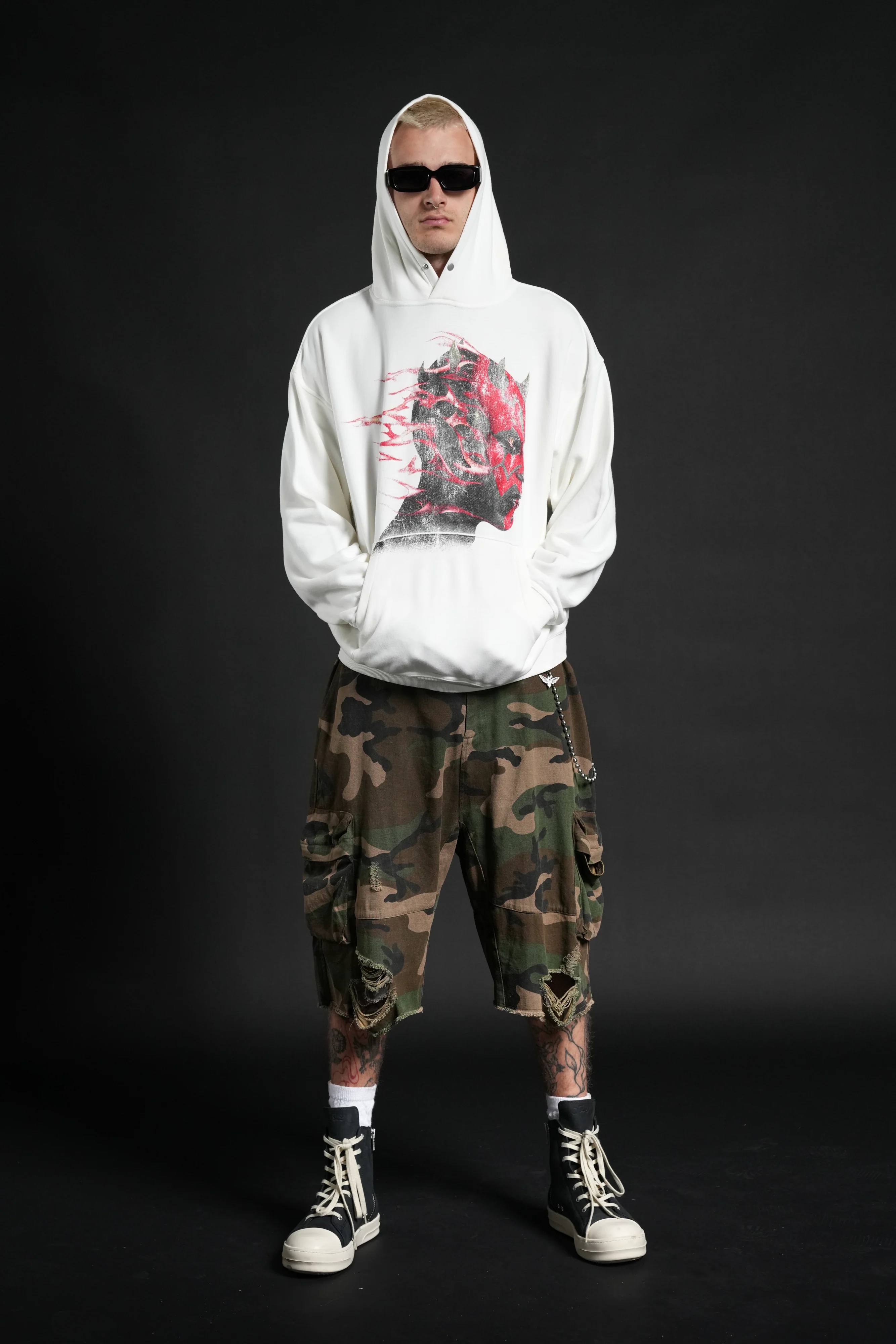 Sith Inferno Pierce Hoodie in Cream - Image 5
